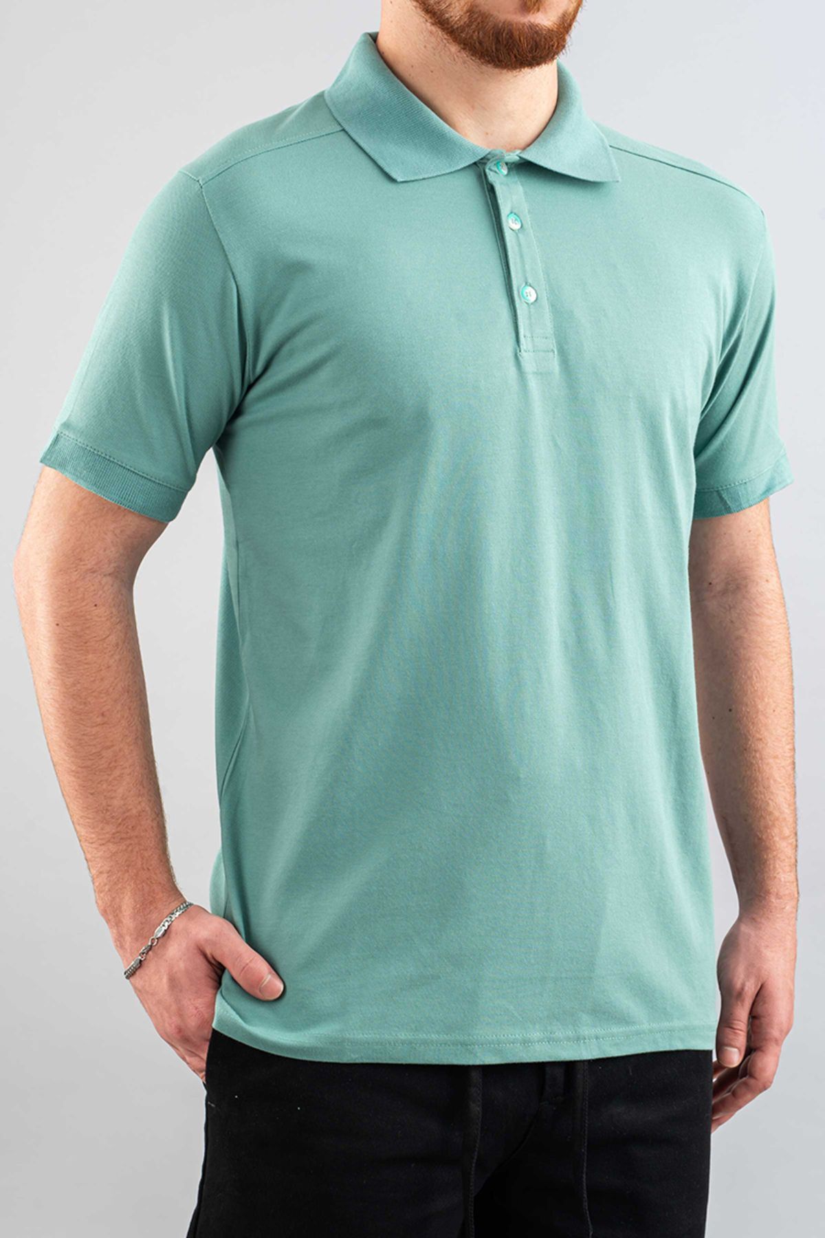 bombe Erkek Slim Fit %100 Pamuklu Yumuşak Dokulu Polo Yaka T-Shirt Basic Tişört