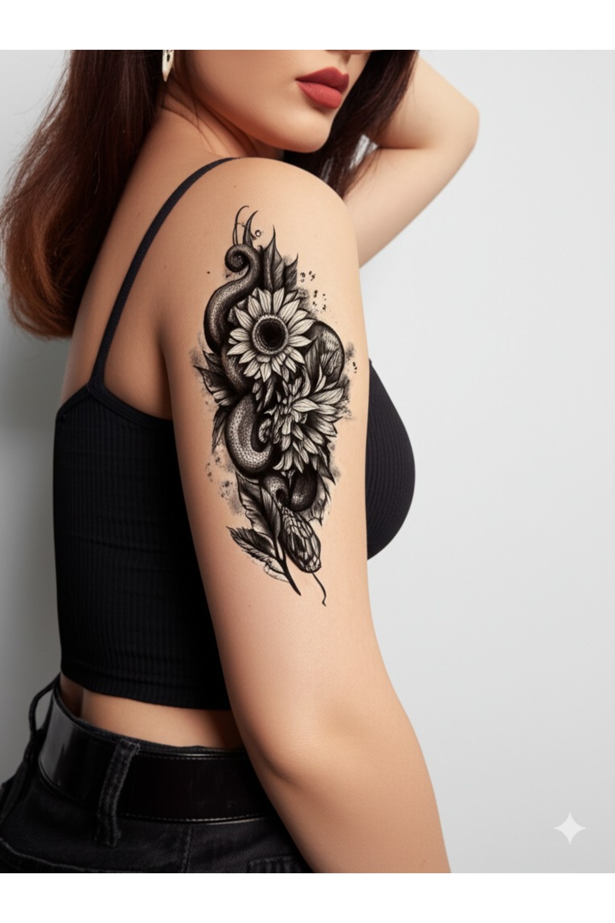 Real Tattoo Looking Daisy Snake Model 3D Tattoo