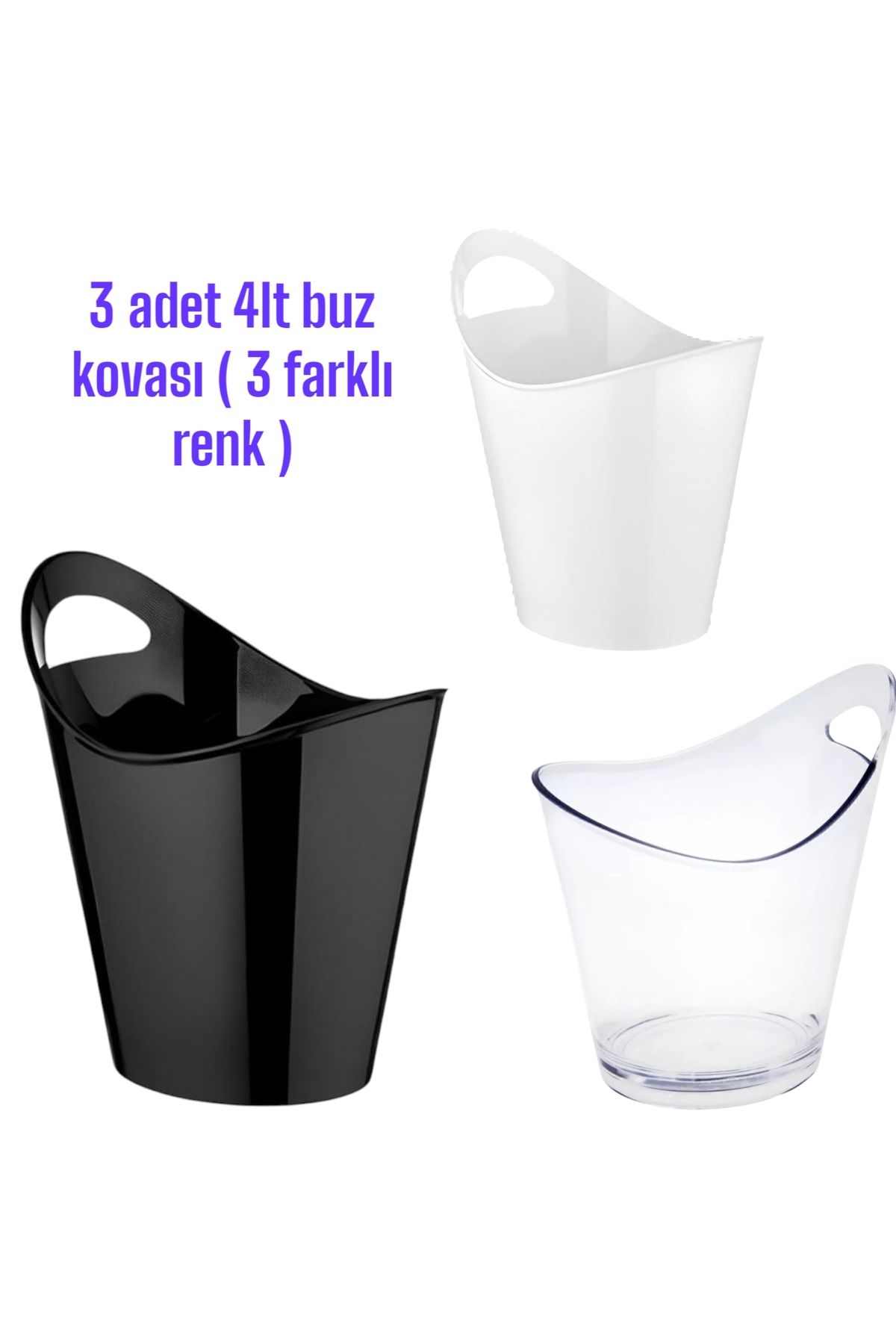 ZTF Global 3 ADET 4 LİTRELİK BUZ KOVASI ( TEK SEFERDE 3 FARKLI RENK BİRARADA GÖNDERİLİR)