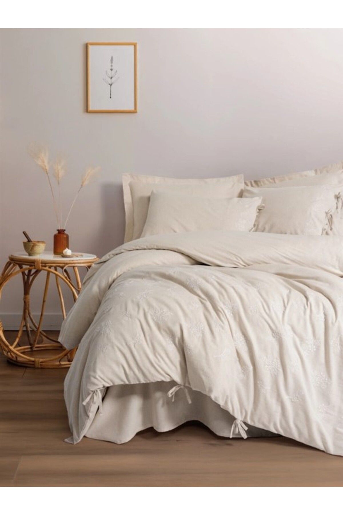 doremodam Cotton Keten Çift Kişilik Nevresim Takımı Esmira - 671302-1453