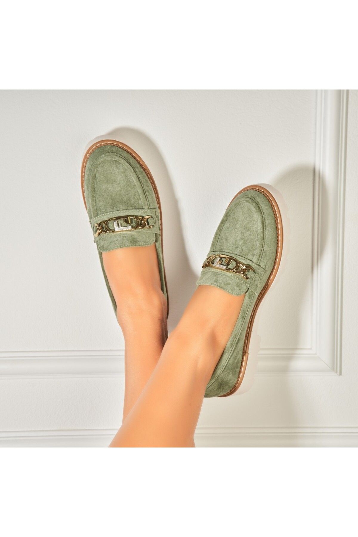Joana-Women's Casual Green Shoes Made of Eco-Leather Ajay 2