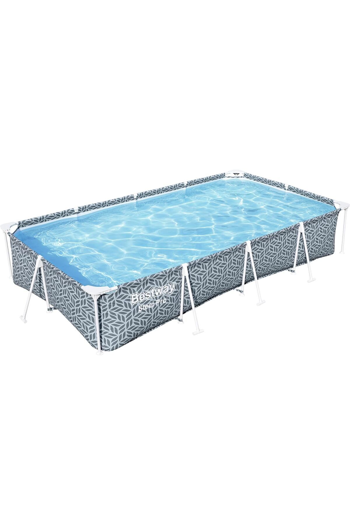 BESTWAY-Steel Pro Frame Pool Without Pump 366 201 66 cm Square with Leaf Pattern 5
