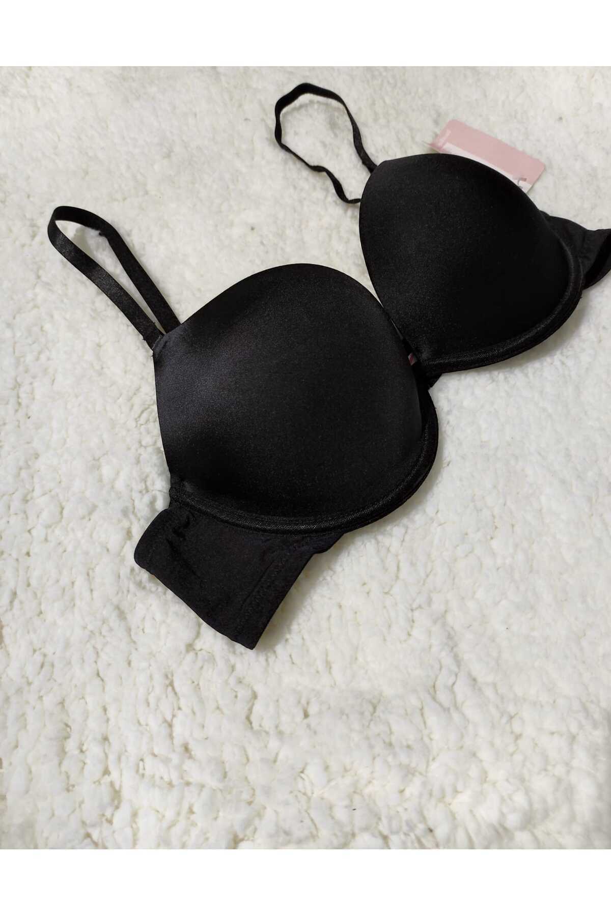 DÜVEN-Push up Double Padded Black Bra - Pop up Double Support Single Top 2