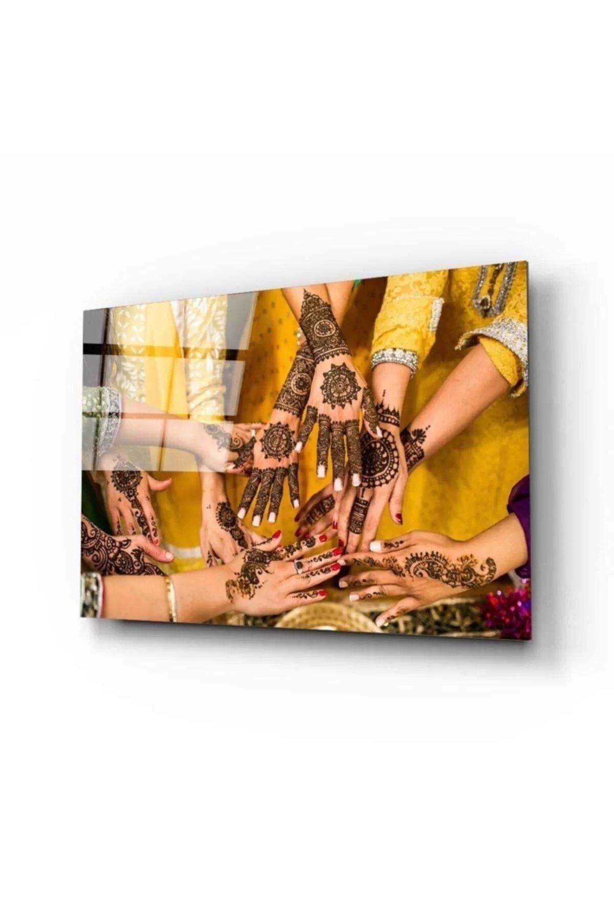 ÖYKÜ VE YİĞİT Hint Kınası Cam Tablo