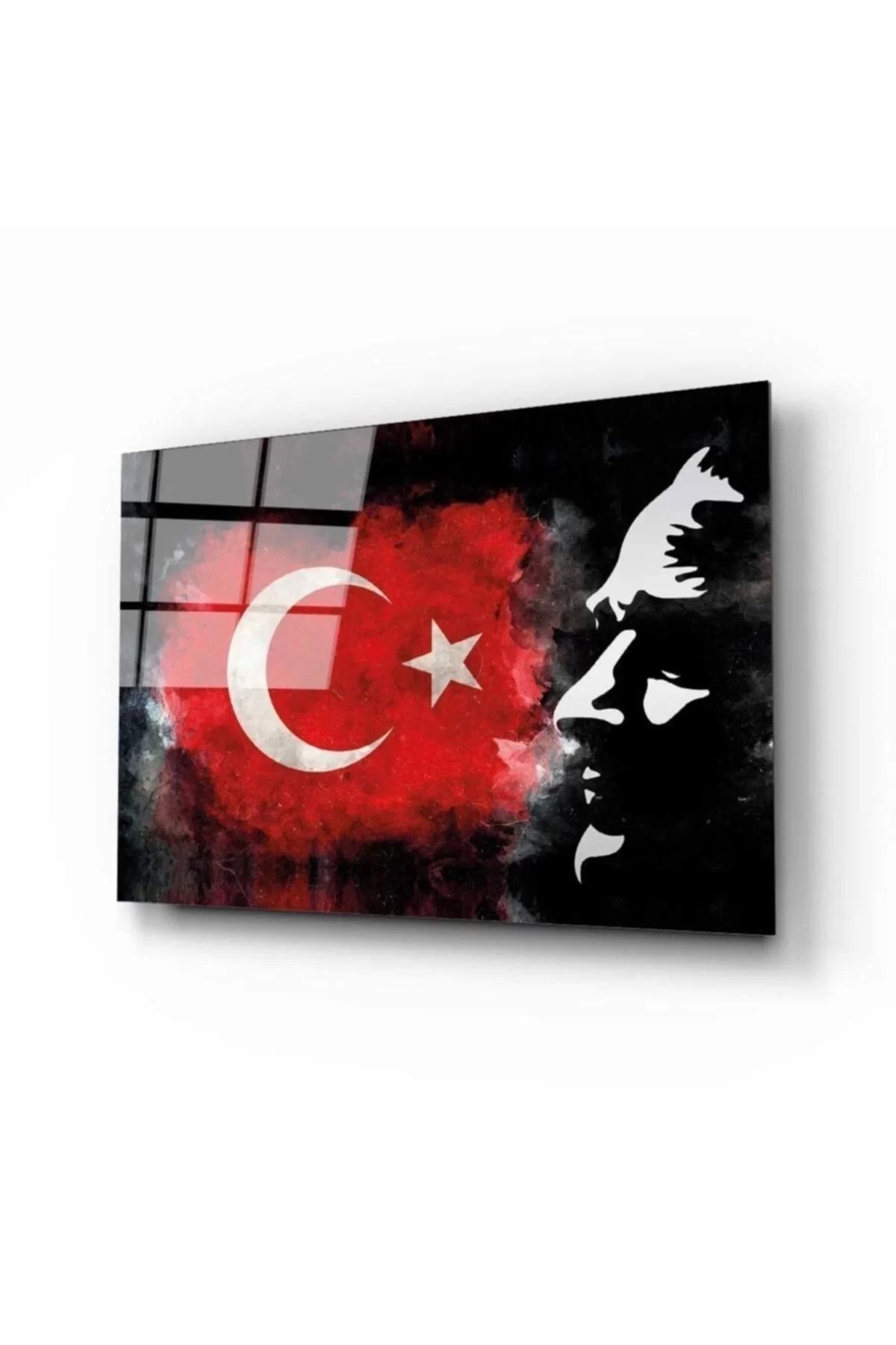 ÖYKÜ VE YİĞİT Atatürk Silüet 4 Mm Temperli Cam Tablo