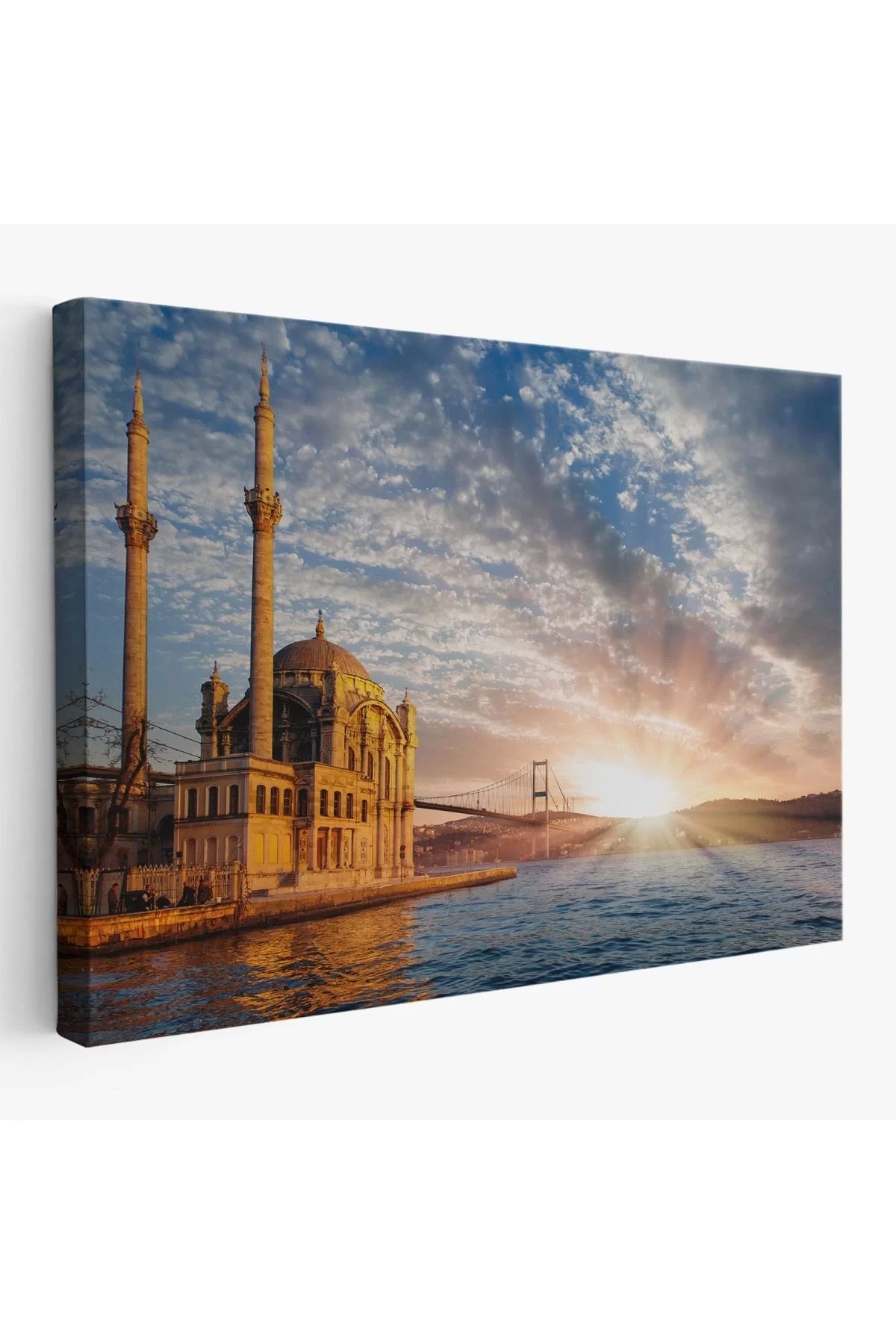 ÖYKÜ VE YİĞİT Ortaköy Camii Ve Boğaziçi Köprüsü Manzarası Dekoratif Kanvas Tablo-6504
