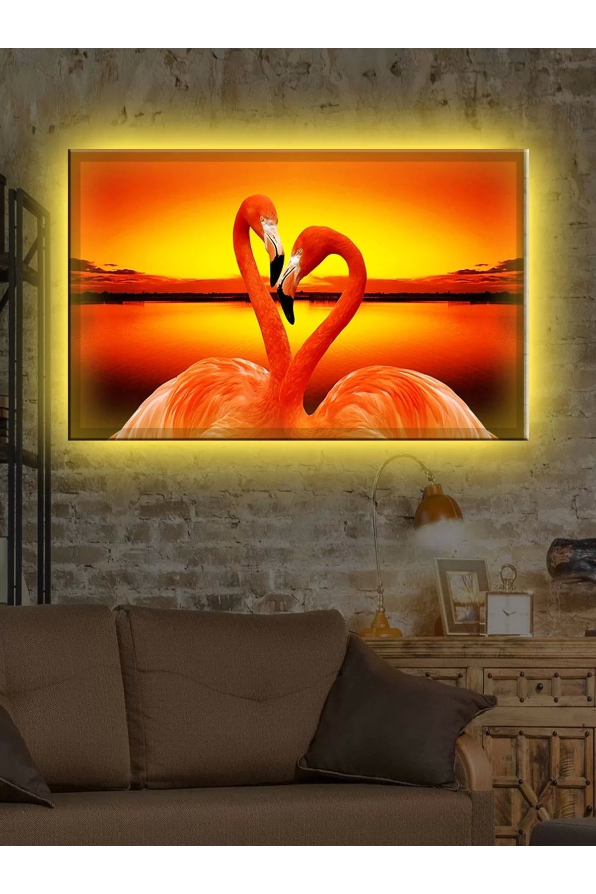 feifei Led Işıklı Flamingo (harika Bir Hediyelik Tablo)