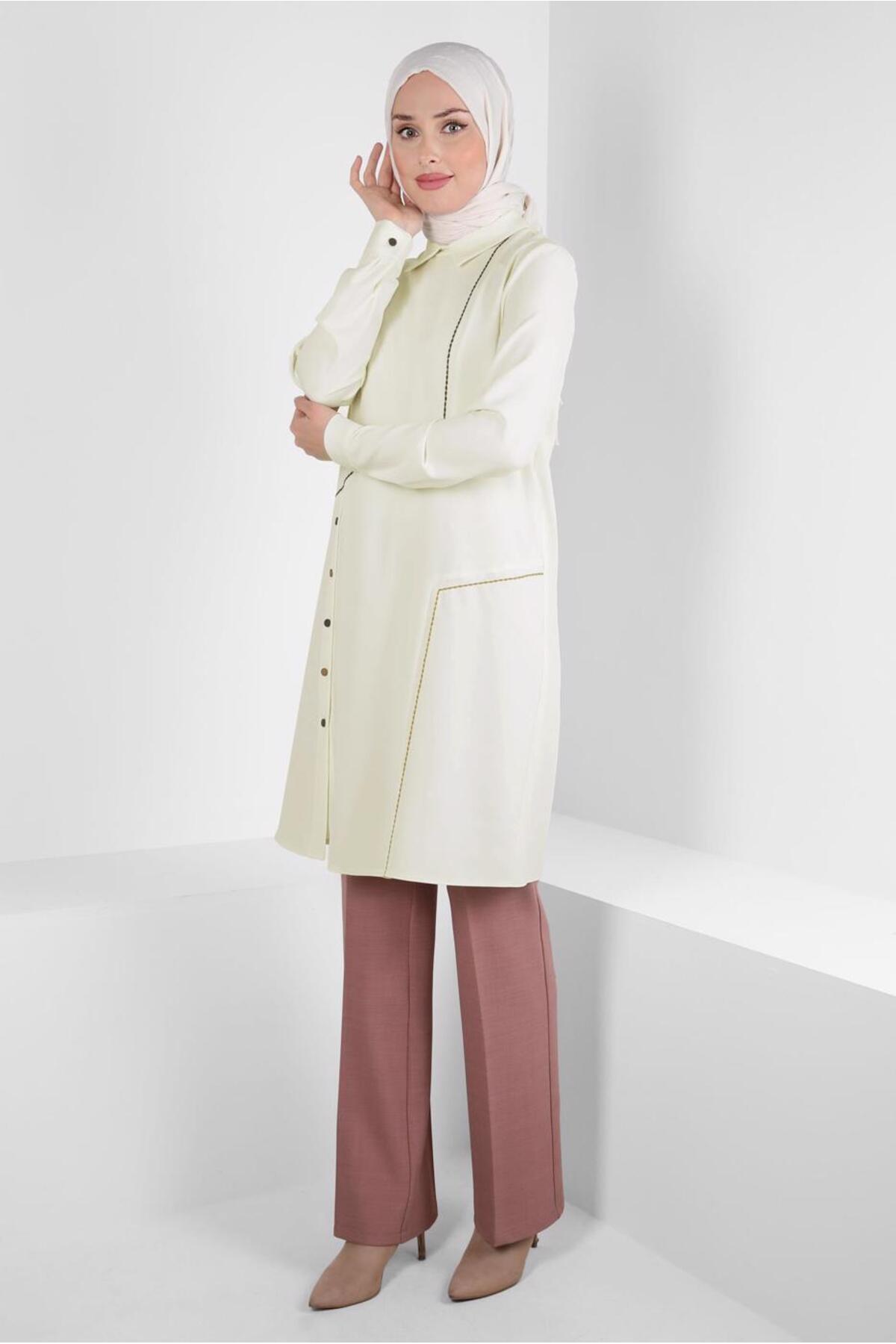 آلوینا پیراهن یقهدار تونیک ۴۴۲۰۹ آلوینا پیراهن یقهدار تونیک ۴۴۲۰۹