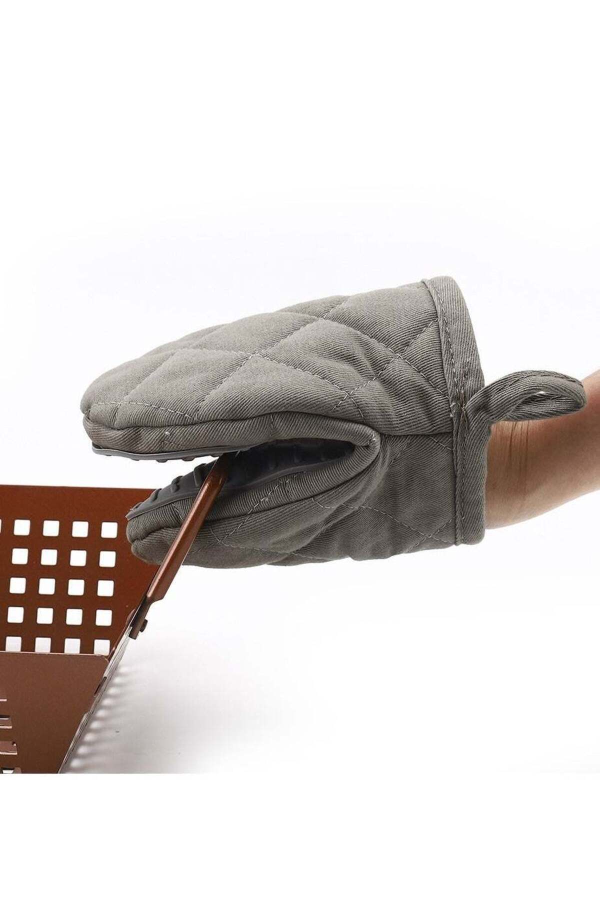 Generic-DUNISO Mini Oven Mitts Silicone Gloves Heat Resistant Kitchen Gloves for Cooking 3