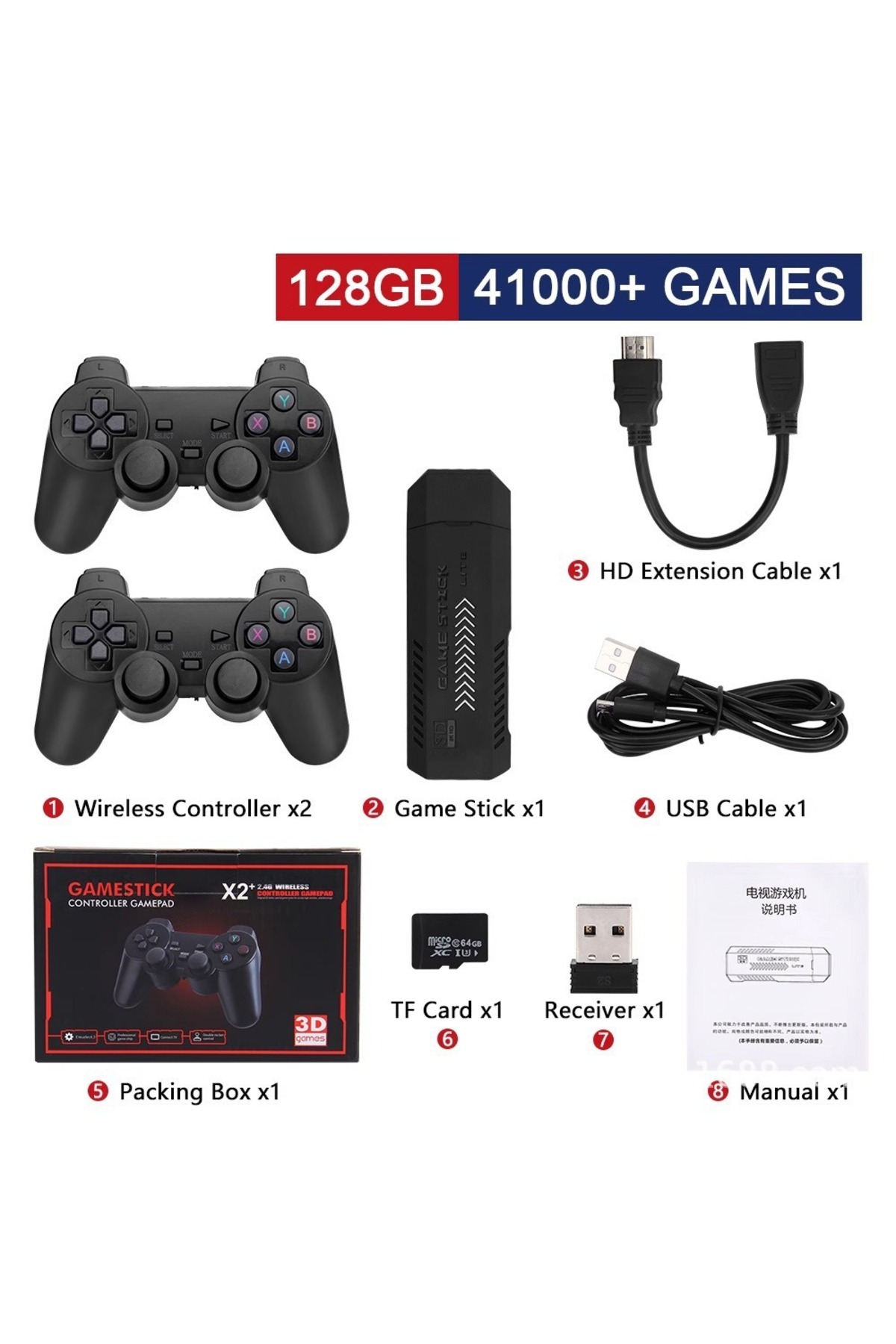 M9 Retro Video Game Console 2.4G Wireless Console Game Stick 4k 40000 Games Portable Dendy Game Console For Tv