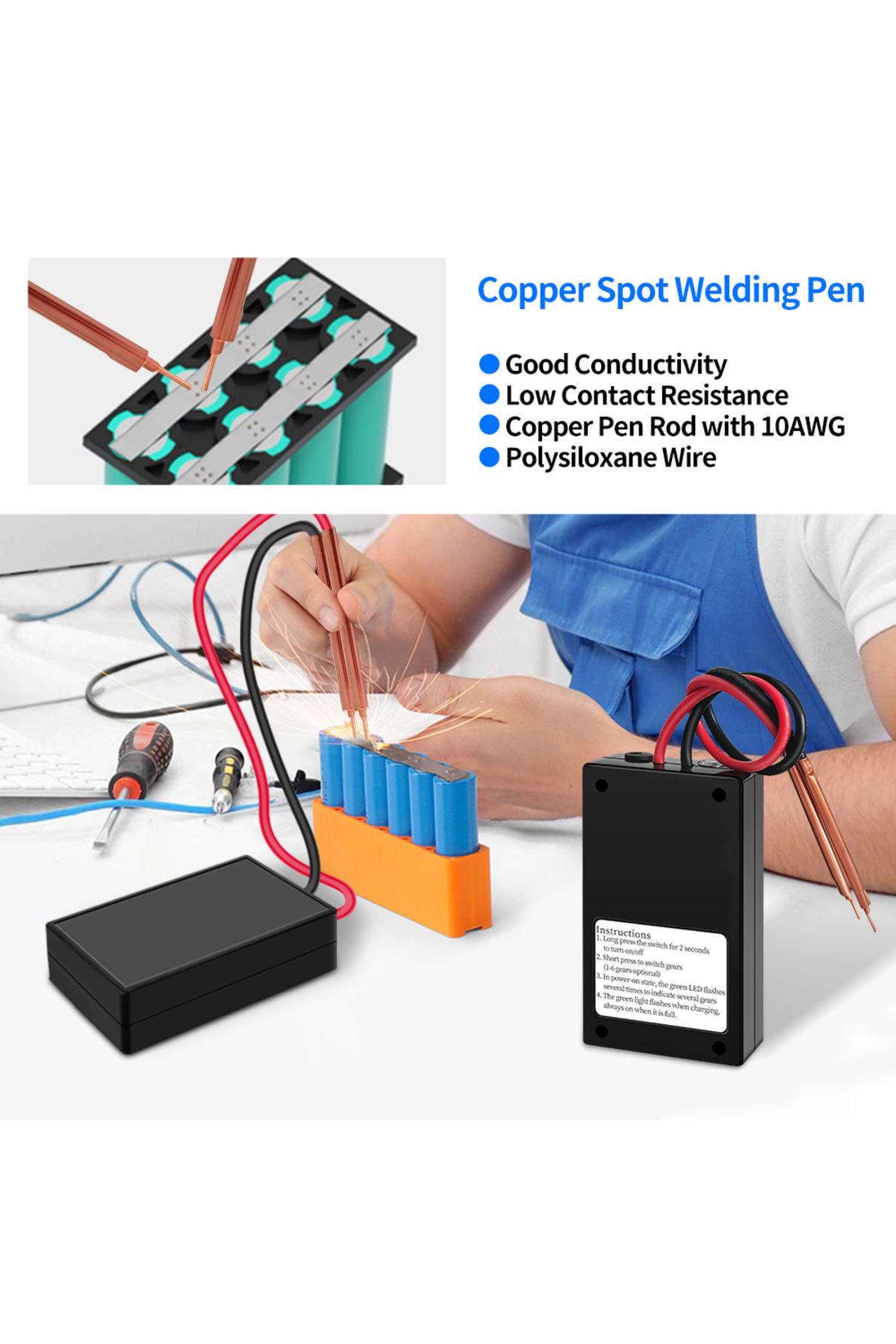 Choice-Docreate DIY Handheld 6 Gears Spot Welding Portable Adjustable Mini 0. 12mm For 18650 Battery Sp... 4