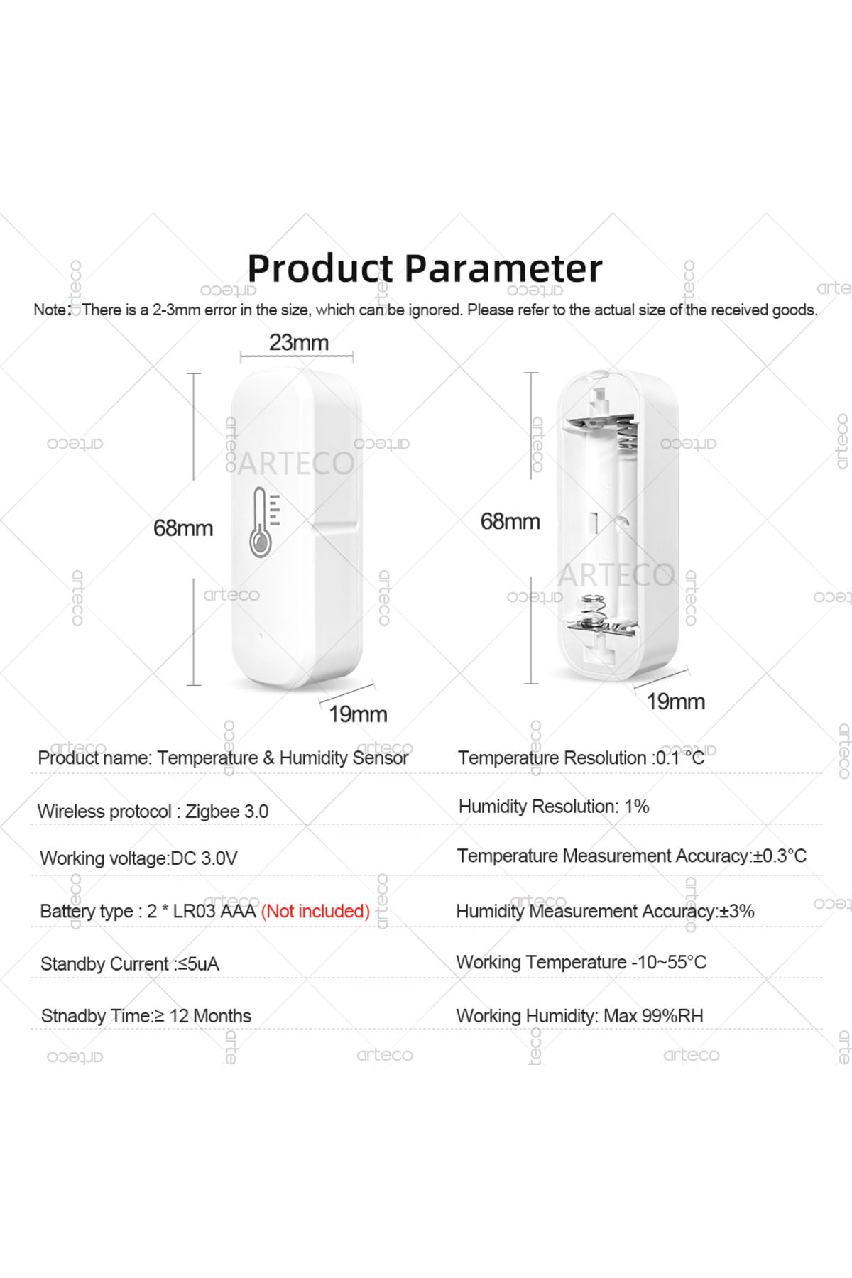 Choice-Tuya Zigbee Mini Temperature And Humidity Sensor Smart Life APP Remote Monitor For Smart Home Wor... 6