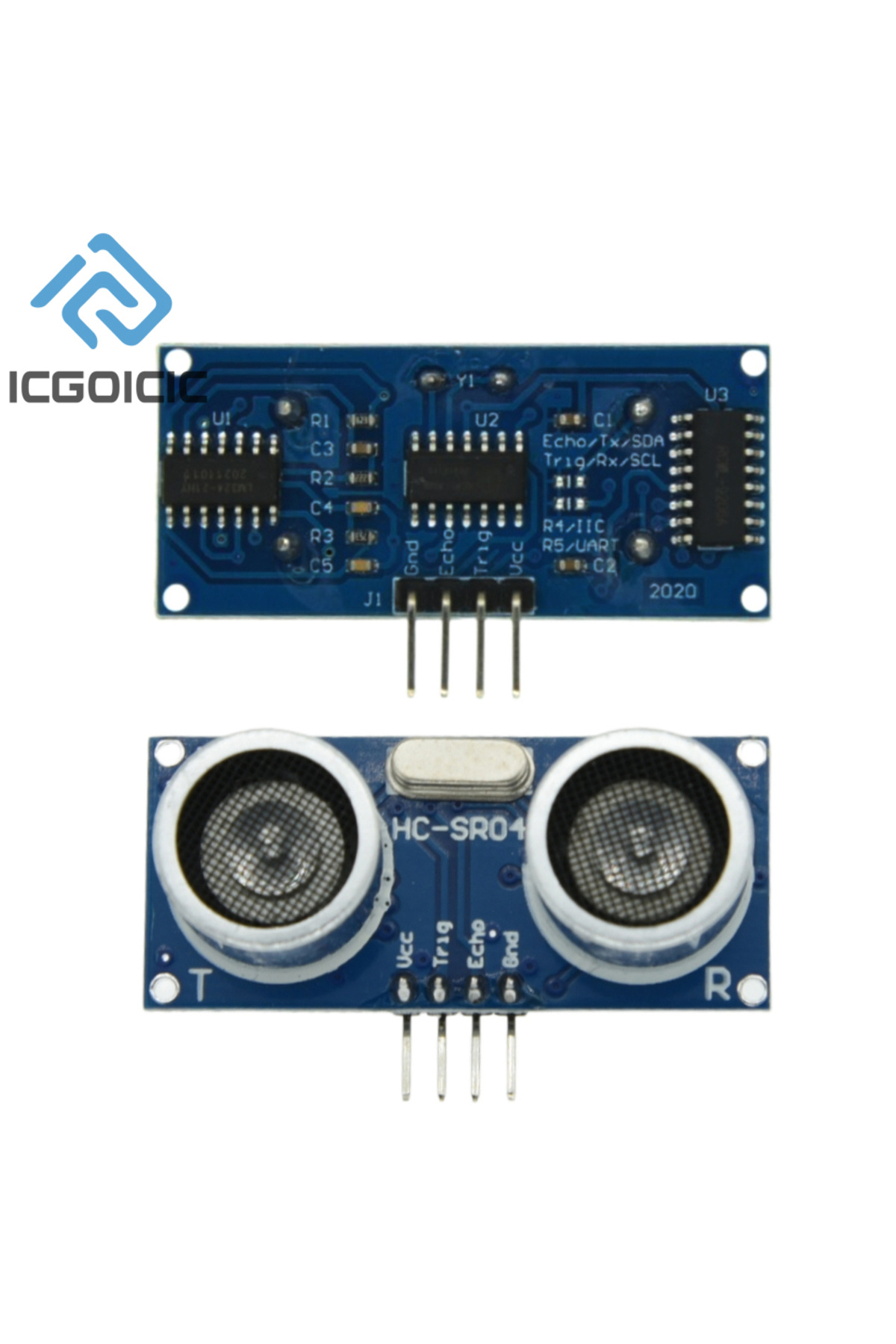 ICGOICIC-3.3-5V 10pcs Ultrasonic Module HC-SR04 Distance Measuring Transducer Sensor HC SR04 HCSR04 Ultrasoni 3