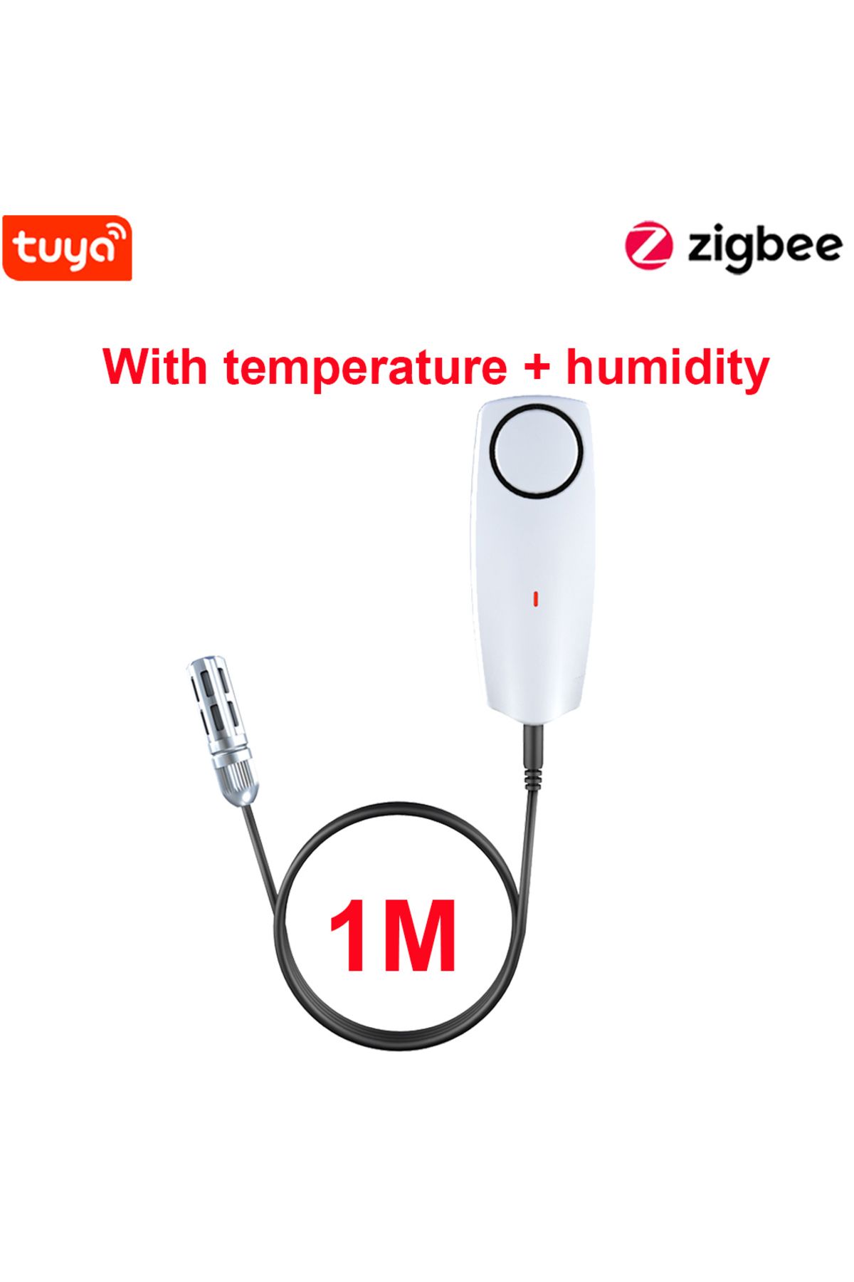haozee-Eu Plug-1m Tuya Smart Zigbee Hygrometer Thermometer With External Temperature Usb Charge Or R 1