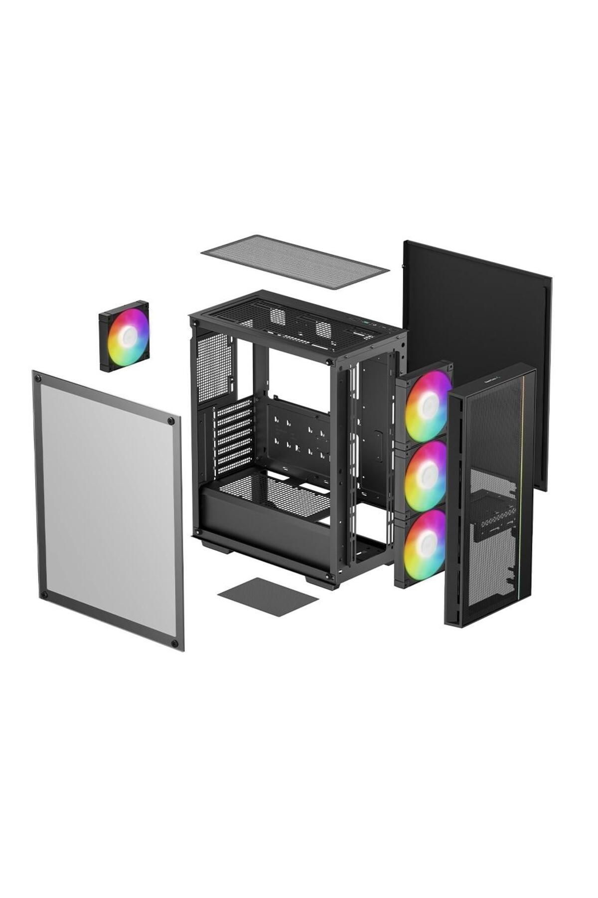 Deep Cool-Deepcool Matrexx 55 Mesh V4 C Case, aRGB Lighting, Without Power Supply (Black) 4