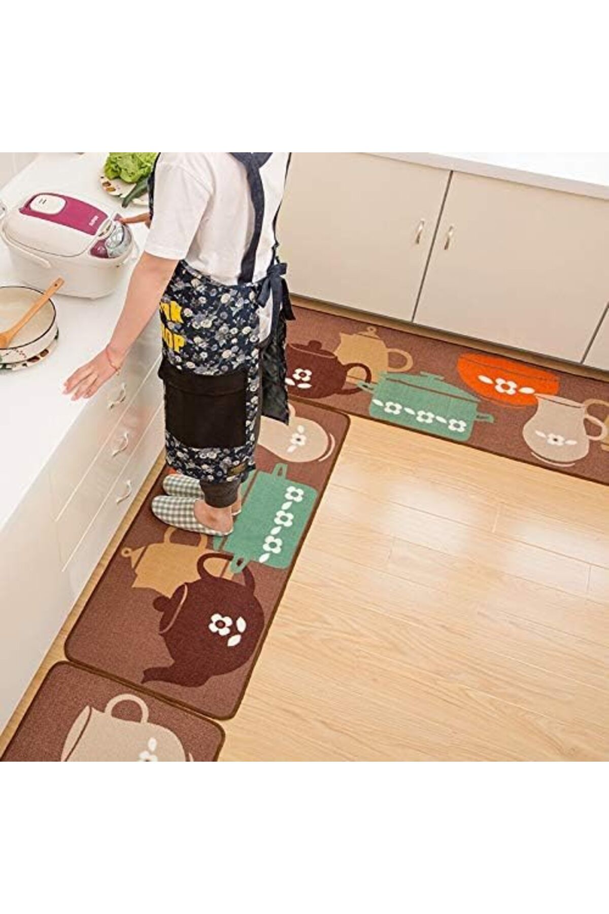 COOYA-2 Pack Kitchen Floor Mats, Non-slip and Water-Absorbent, 50*80+50*160cm, Suitable for Kitchen 2