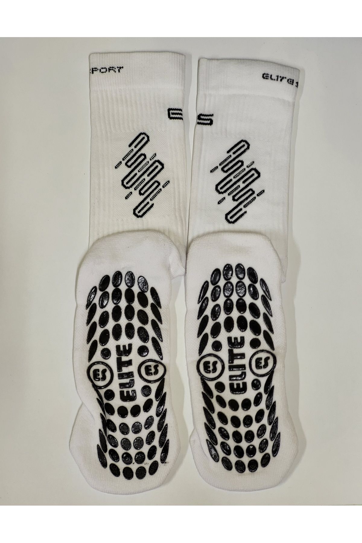 ÖZKAHRA TEKSTİL Unisex Uzun Anti Silip Socks Kaymaz Beyaz Çorap
