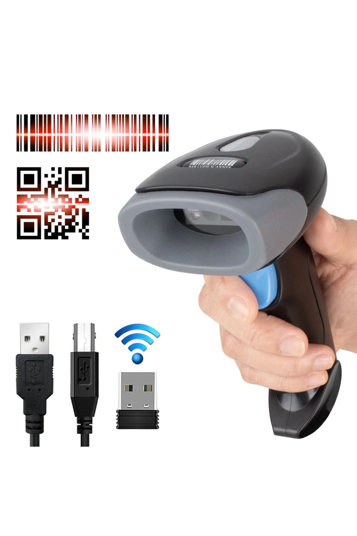 Choice-U20W Wireless 1D/2D Barcode Reader USB Wired/Wireless 2.4G WIFI Bluetooth Handheld Bar Code QR Code 1
