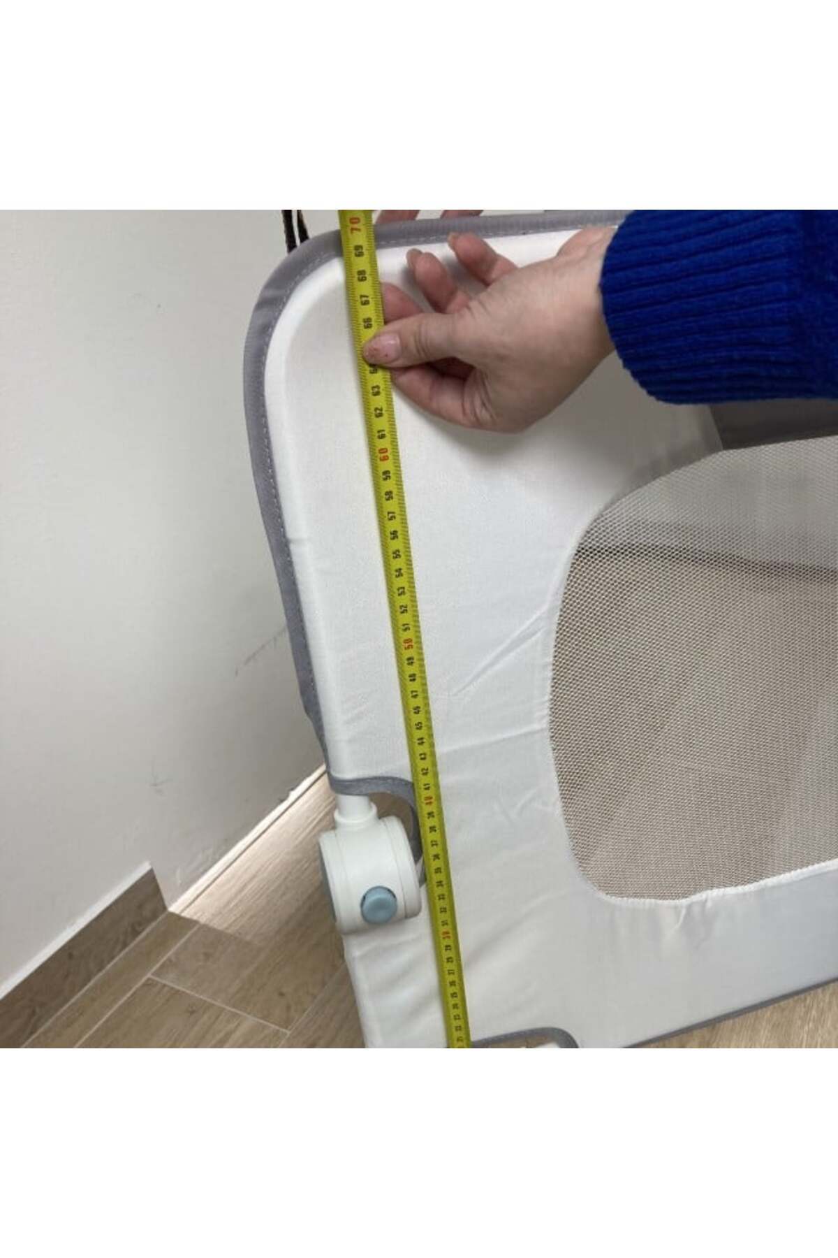 Empria-Bariera protectie pat copii, rabatabila, 160 cm, Alb/Gri, bariera pat bebe 21