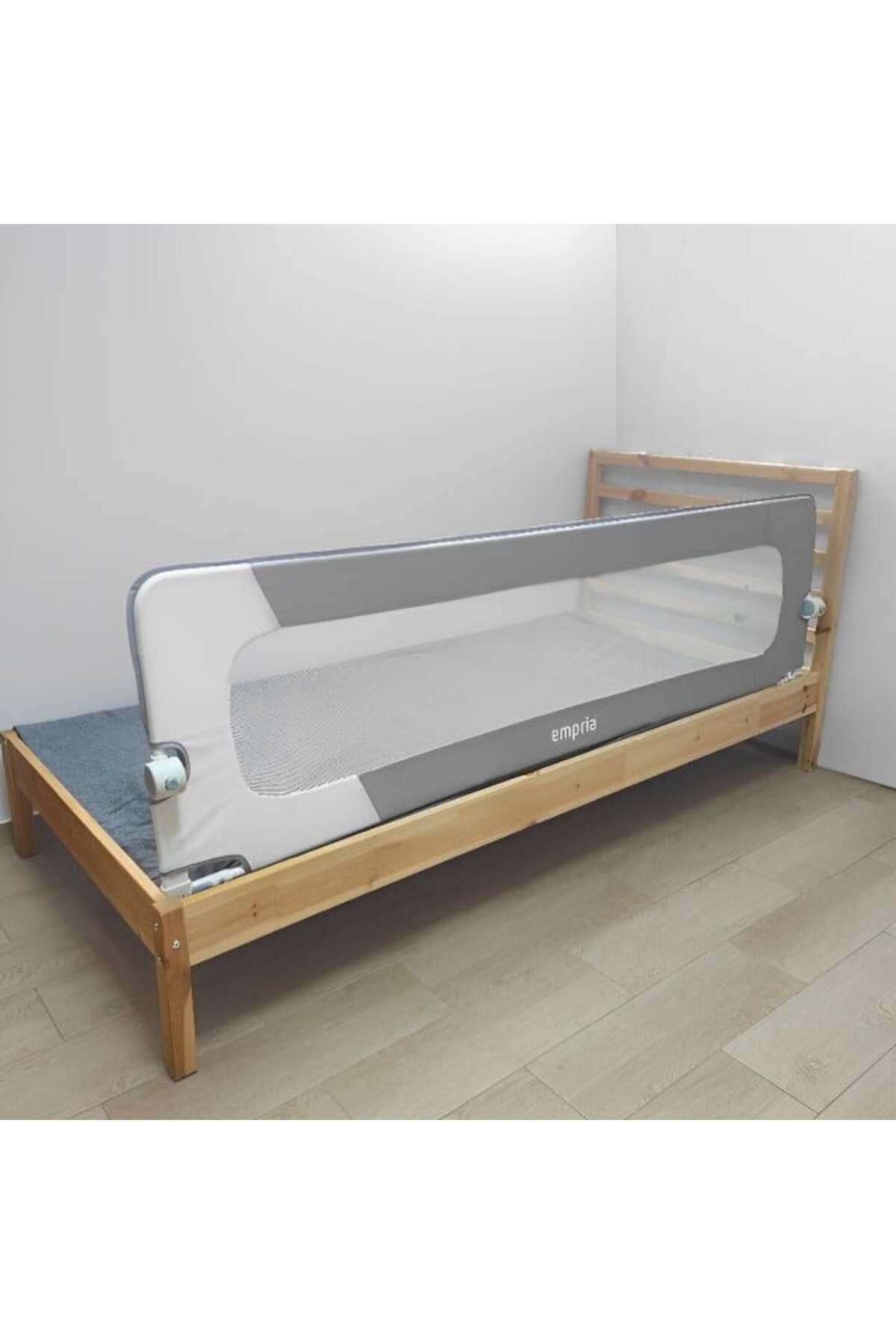 Empria-Bariera protectie pat copii, rabatabila, 160 cm, Alb/Gri, bariera pat bebe 12