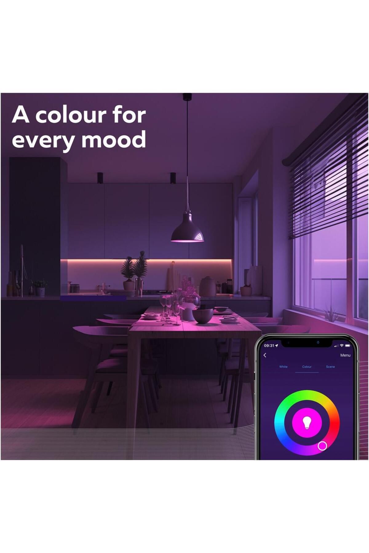 Calex-Set of 2 smart RGB LED bulbs Calex, Wi-Fi, A60, E27, 9.4W, 806 lm, dimmable, white and colored light 6