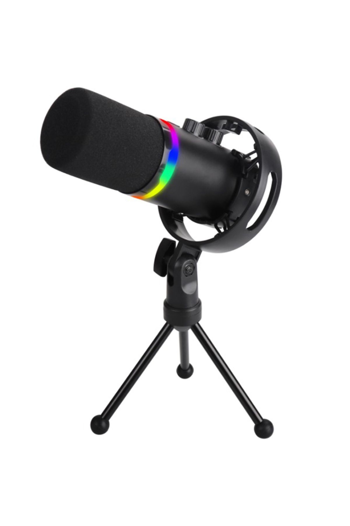 RGB Profesyonel Stüdyo Mikrofon Kayıt USB/XLR Çift Modlu Podcast Dinamik Mikrofon Masaüstü Q1 - 7