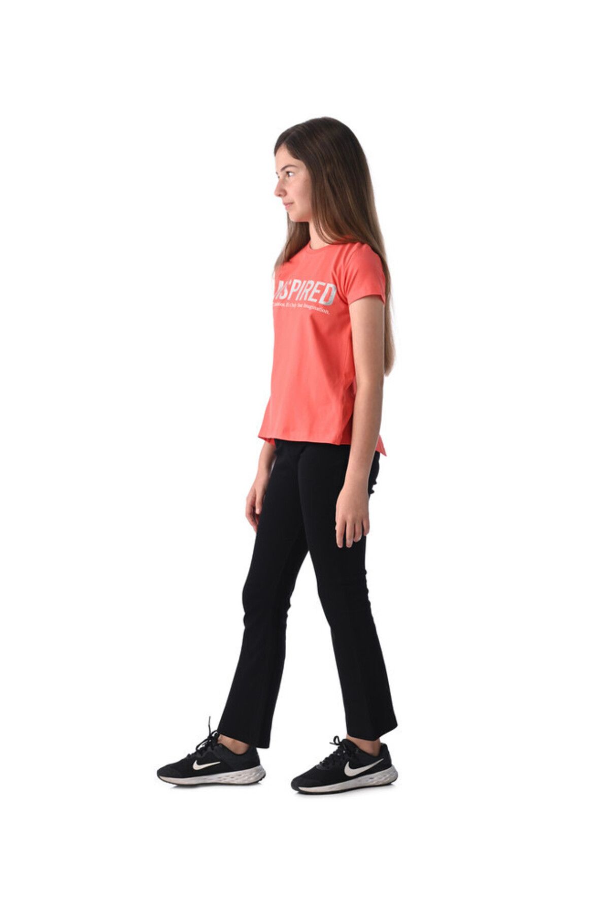 Victor and Jane-Athleisure 2 Pc Set with Slogan Print Stylish Top and Flared Solid Leggings 3