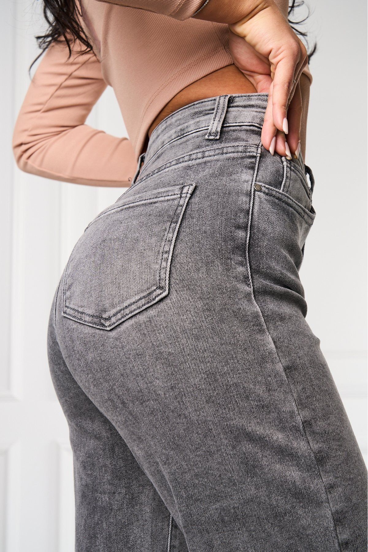 Joana-Women's Regular Fit Jeans Grey Jenelly 2
