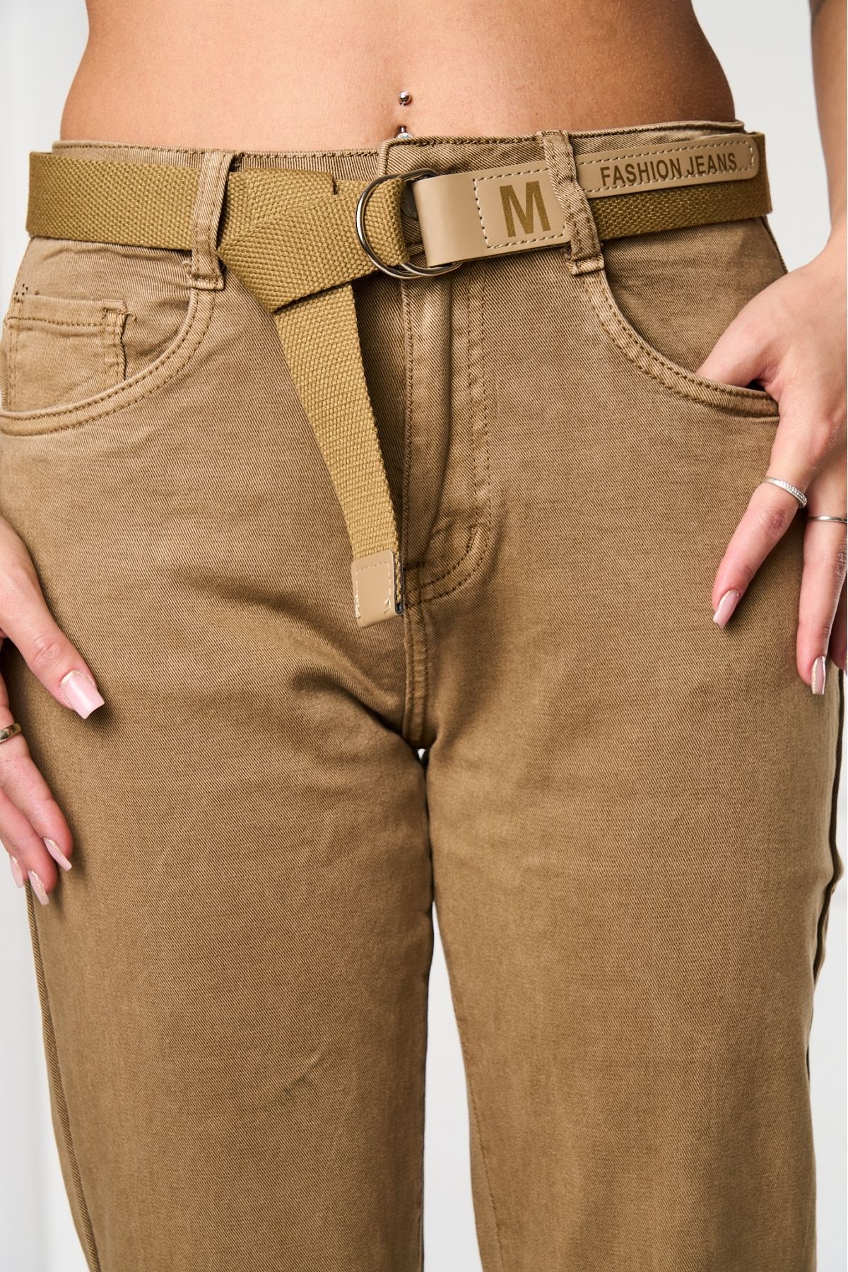 Joana-Women's Mom Fit Khaki Jeans Emine 3