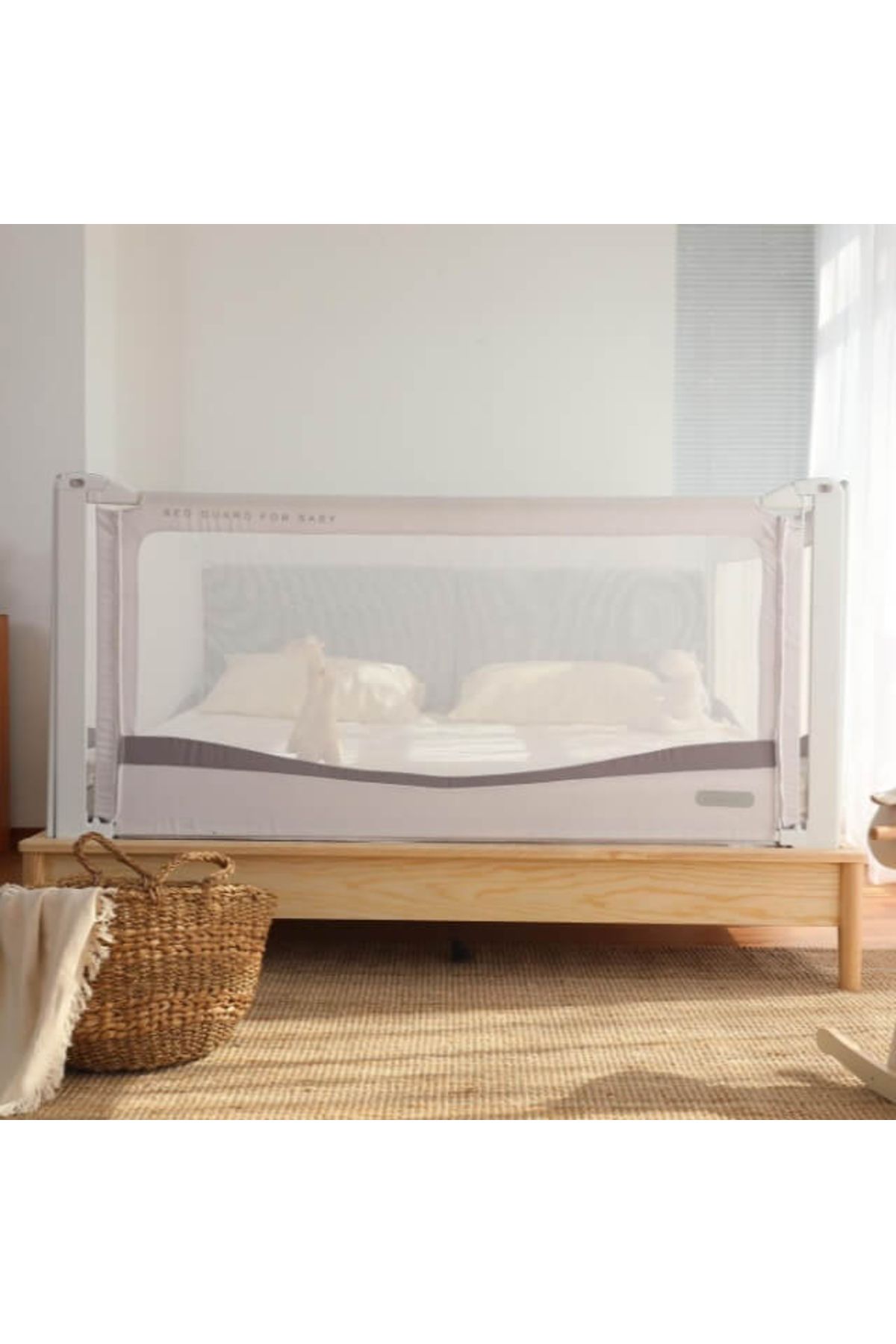 Chock chick-Premium XXL bed side protection, adjustable height 81-96 cm, 150 cm, Light gray 13