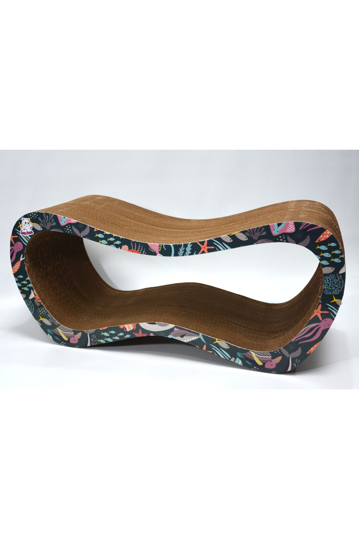 Lazy Paws-Cardboard Cat Scratching Sofa - Set of 2 - Ocean Pattern 5