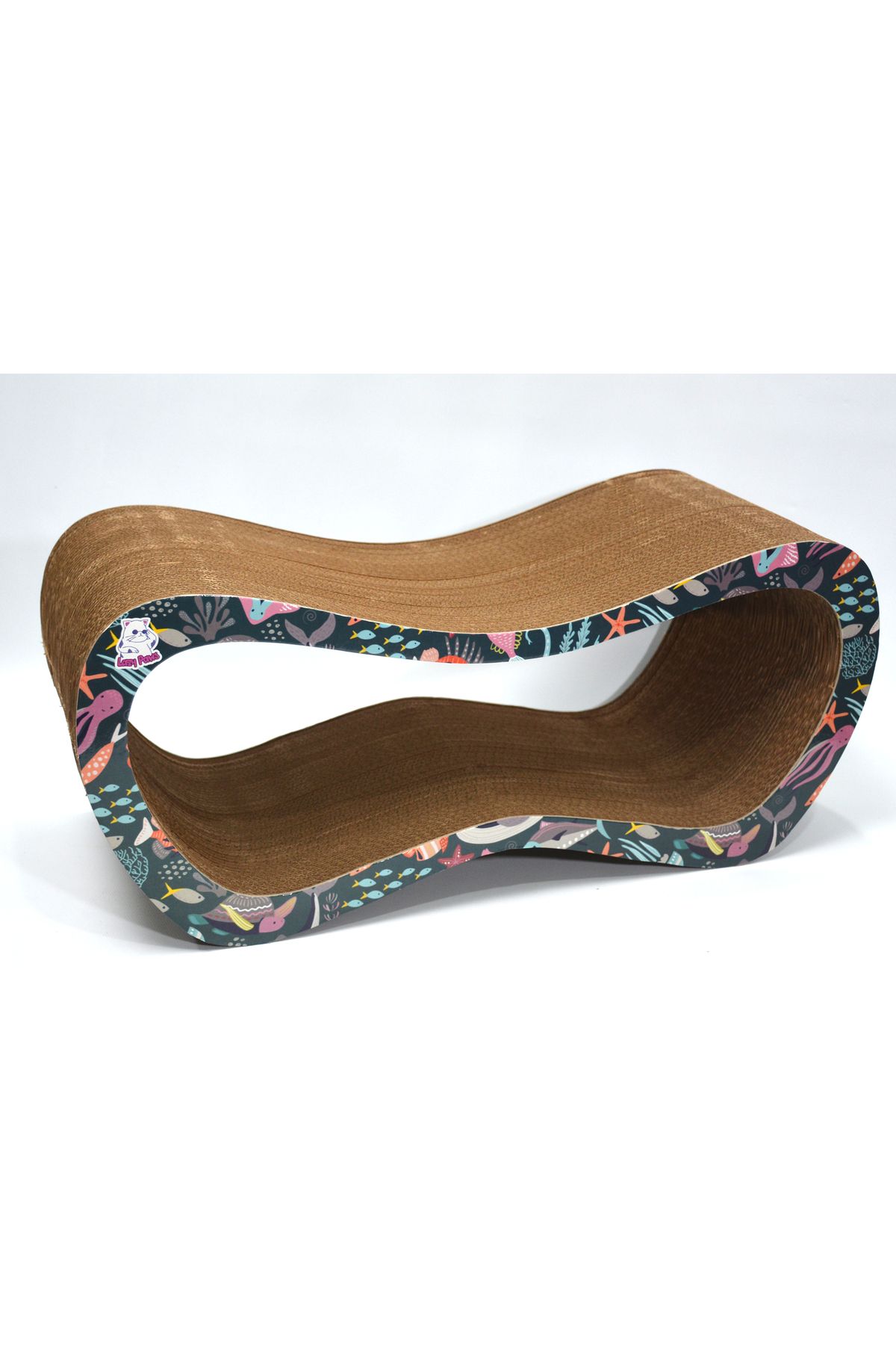 Lazy Paws-Cardboard Cat Scratching Sofa - Set of 2 - Ocean Pattern 3