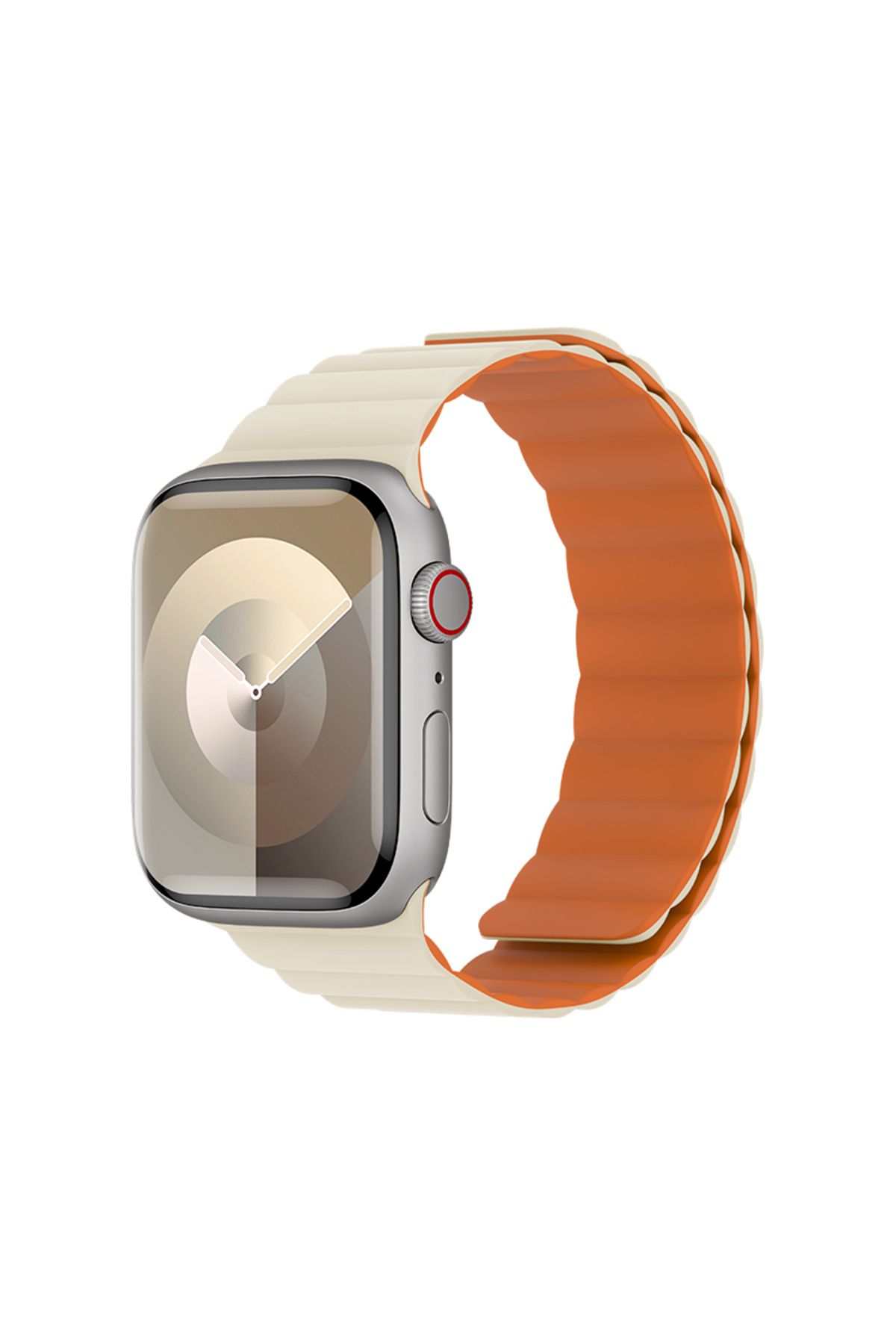 Benks Watch 38mm uyumlu  Benks Magnetik Tak Çıkar Silikon Strap Kayış Starlight - Turuncu