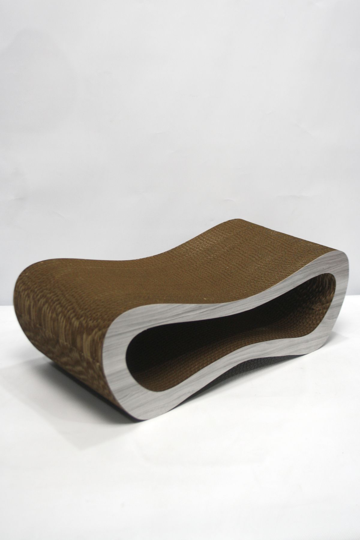 Lazy Paws-Cardboard Cat Scratching Sofa - Mega Set of 2 - Wood Gray Pattern 6