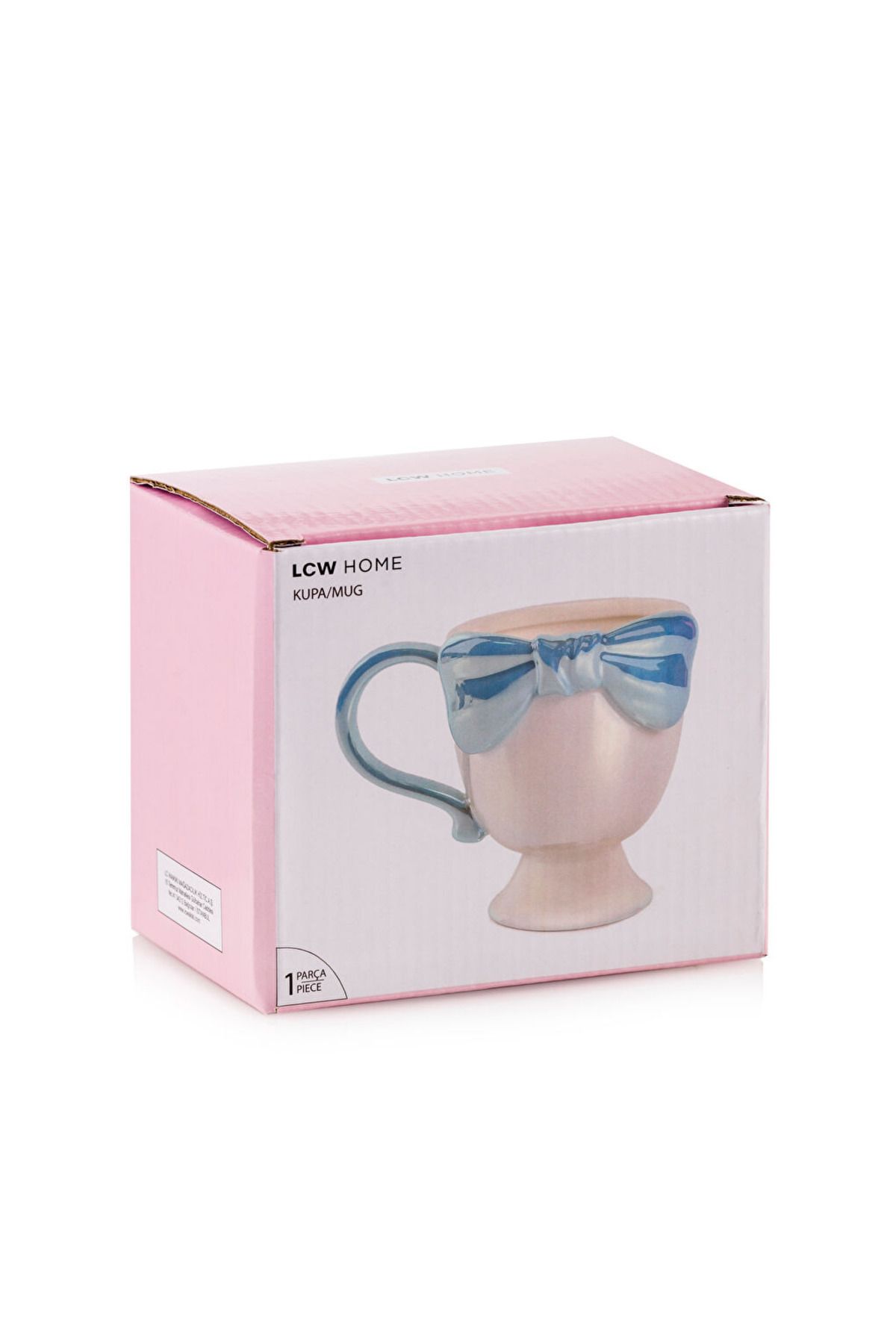 LC Waikiki-Lcw Home White Bow Patterned Ceramic Mug 300 ml 4