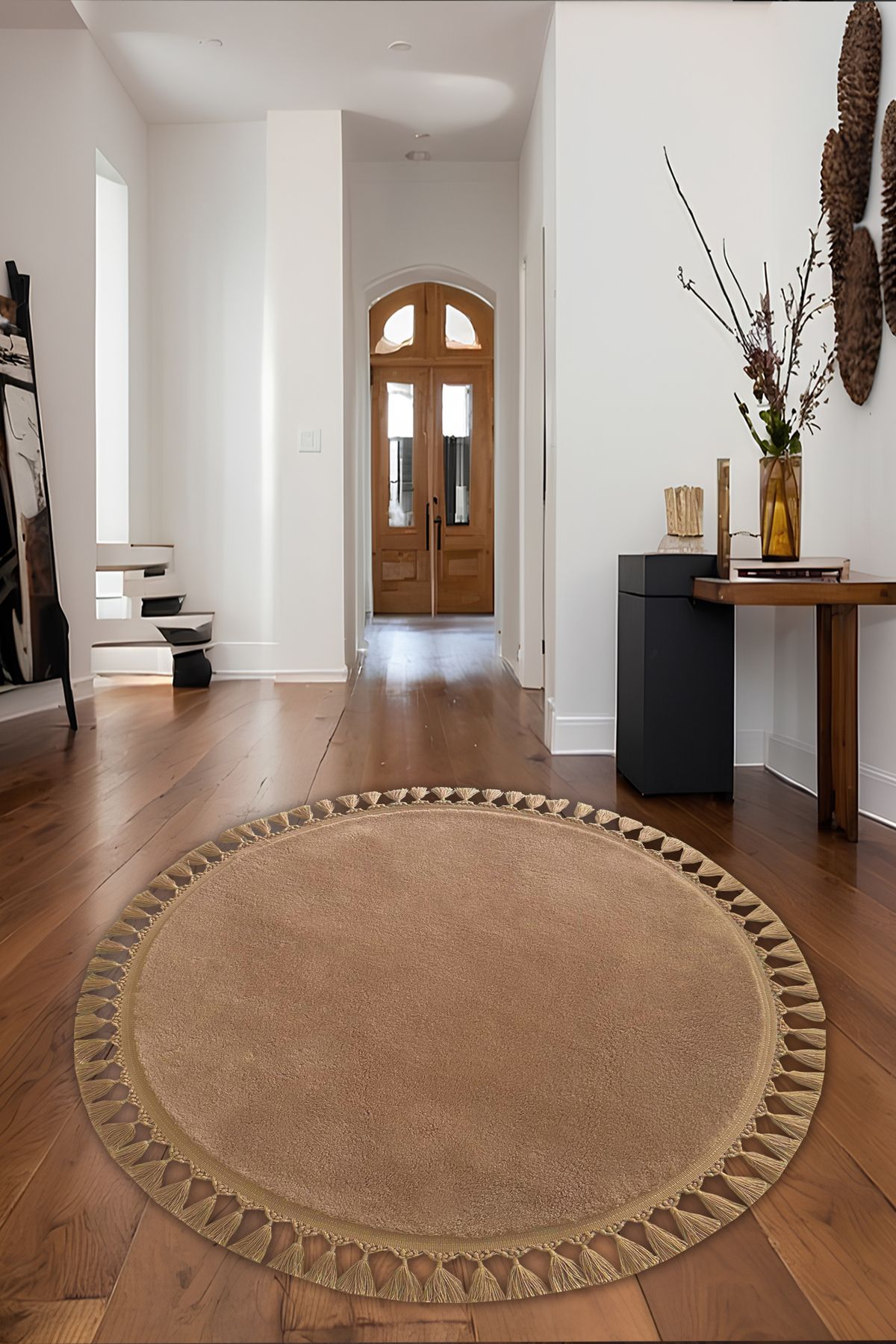 KEVLİNE Kevline Home Yıkanabilir Kaymaz Taban Saçaklı Peluş Salon Mutfak Çocuk Odası Halısı