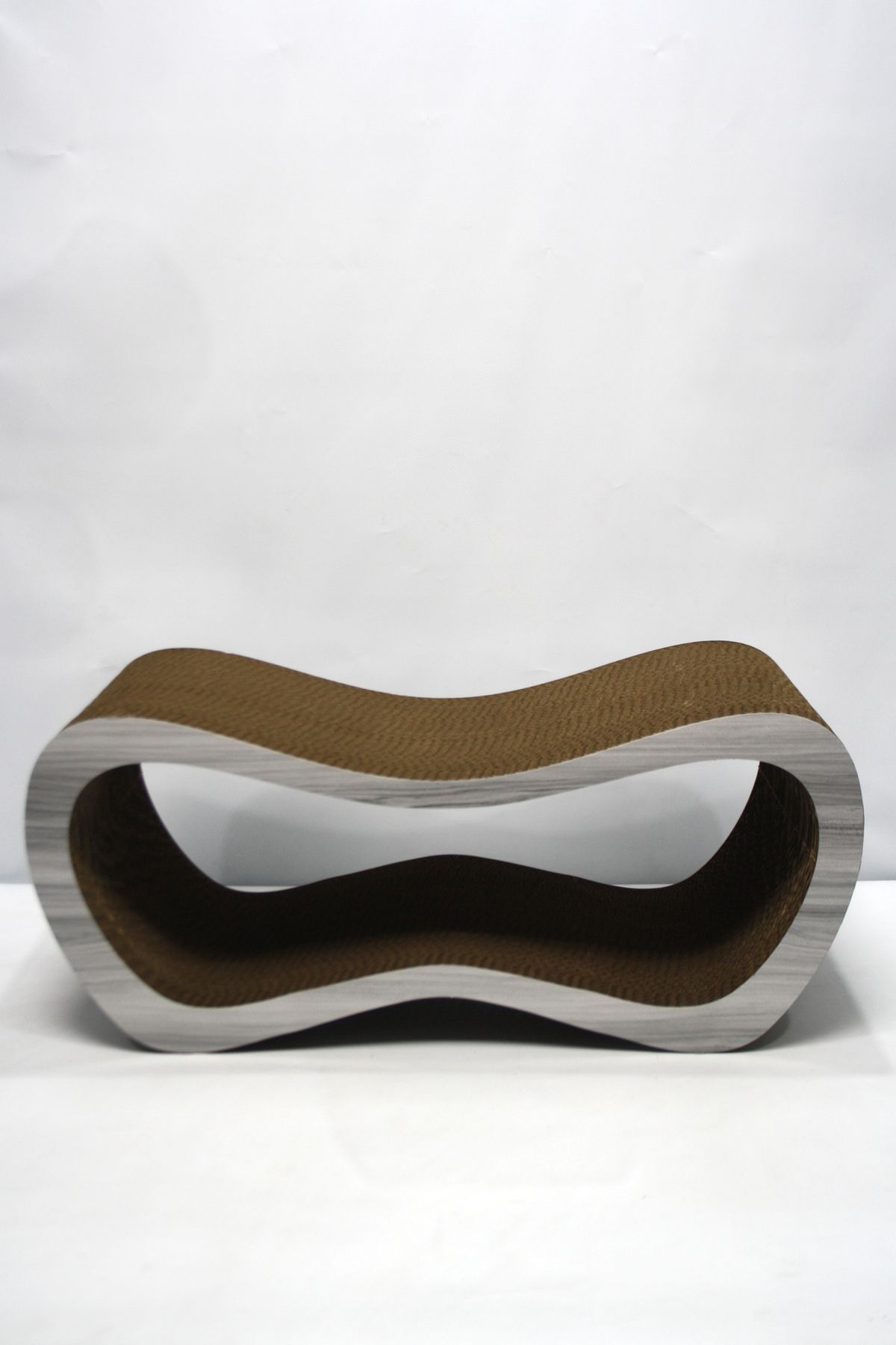 Lazy Paws-Cardboard Cat Scratching Sofa - Large - Gray Wood Pattern - (59X26X24 cm) 2