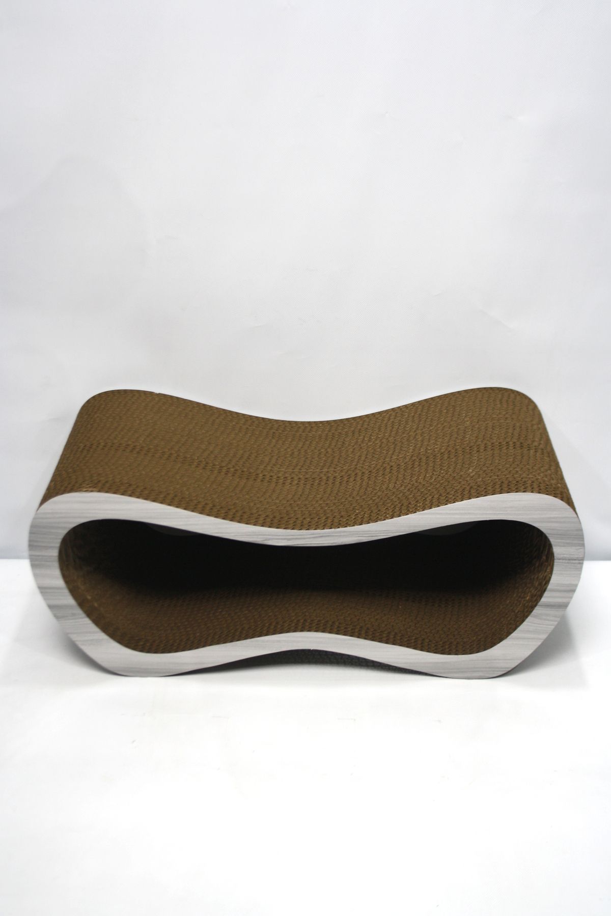 Lazy Paws-Cardboard Cat Scratching Sofa - Large - Gray Wood Pattern - (59X26X24 cm) 5