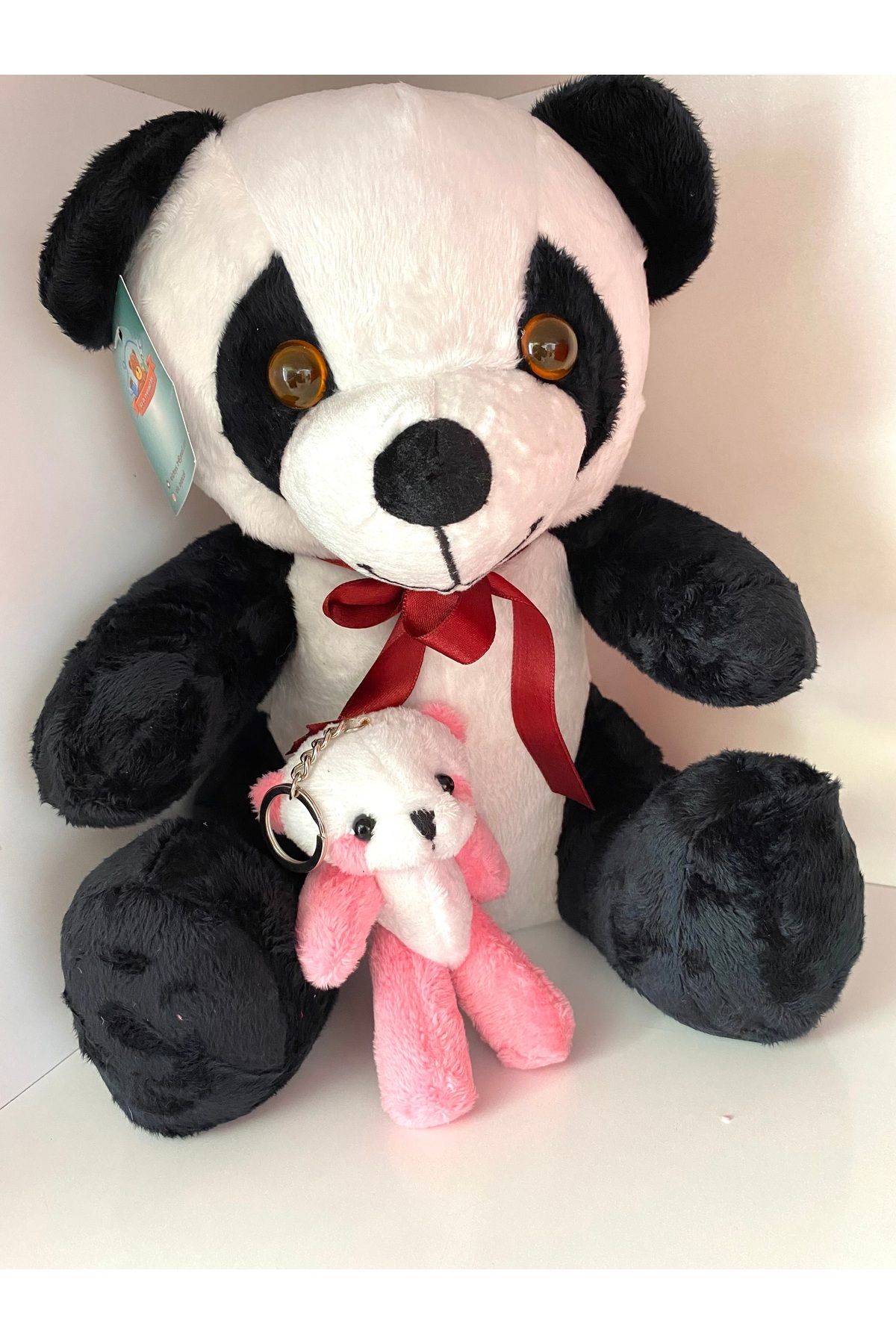 Home Panda Seti (35 cm Peluş + Çanta Süsü)