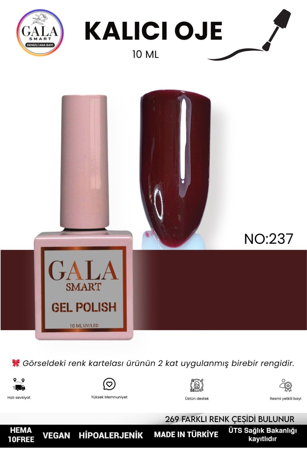 gala smart BORDO KALICI OJE 10 ML