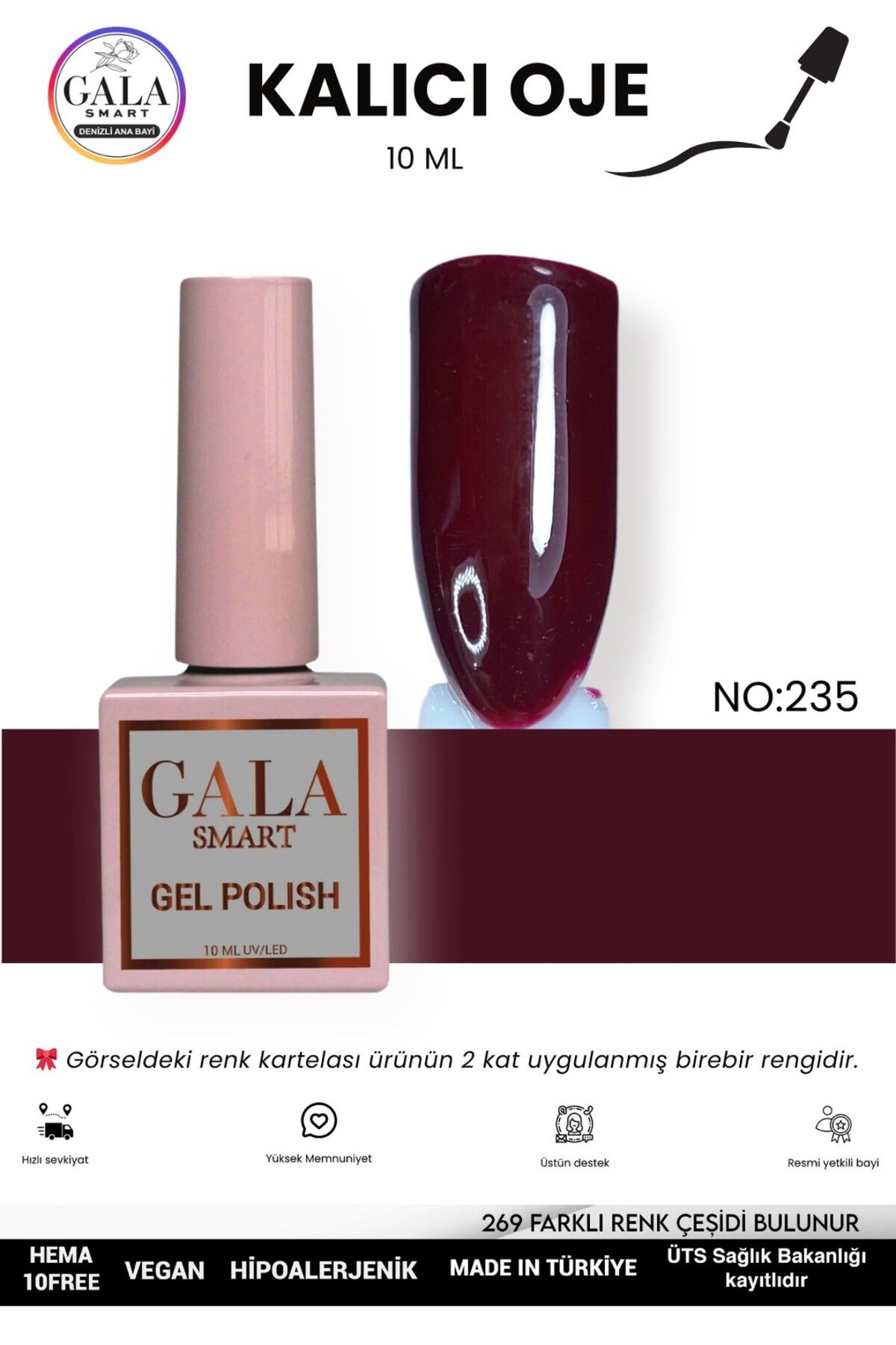 gala smart BORDO KALICI OJE 10 ML