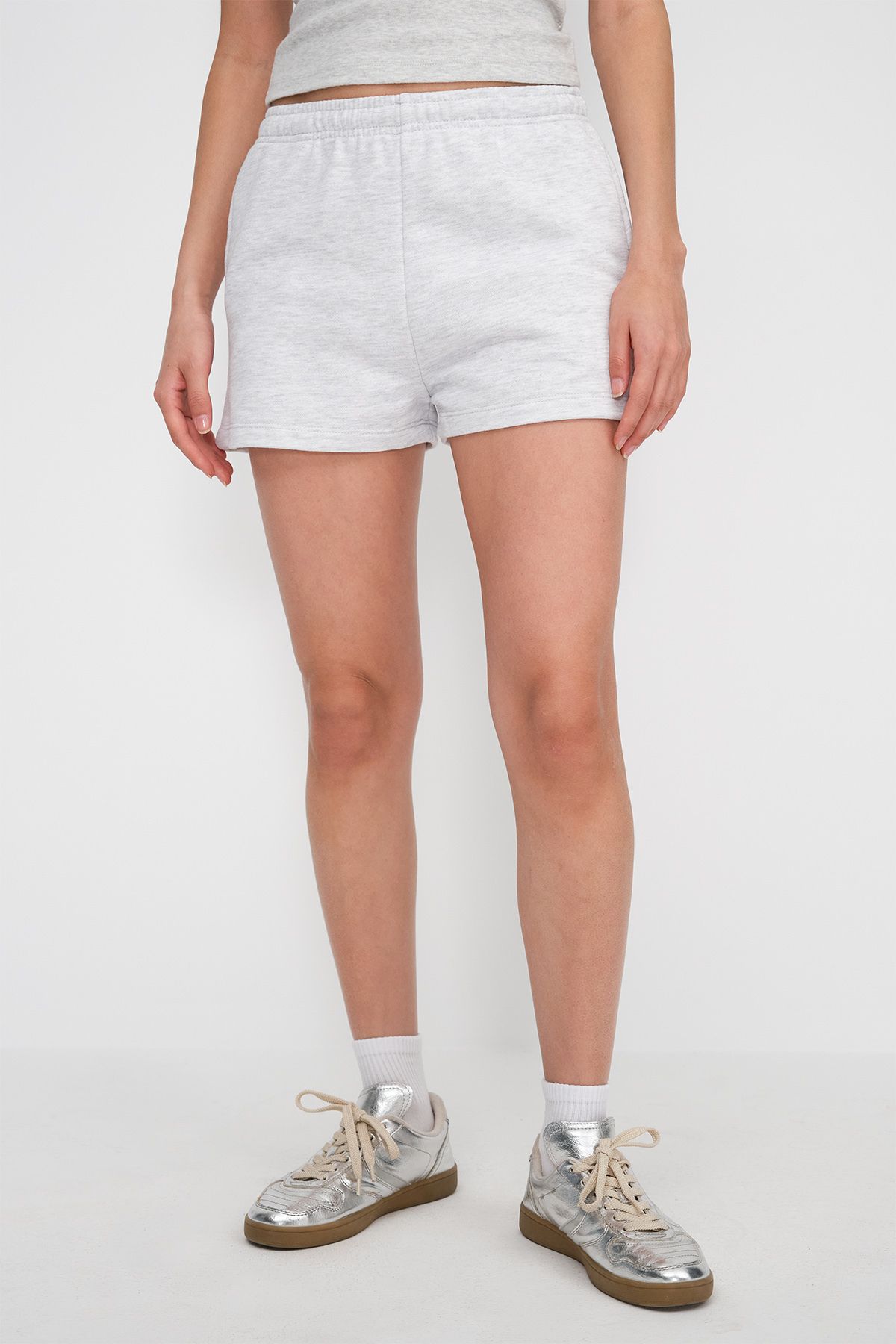 Addax-Pocketed and Elastic Waist Shorts Ş1010-N12 5