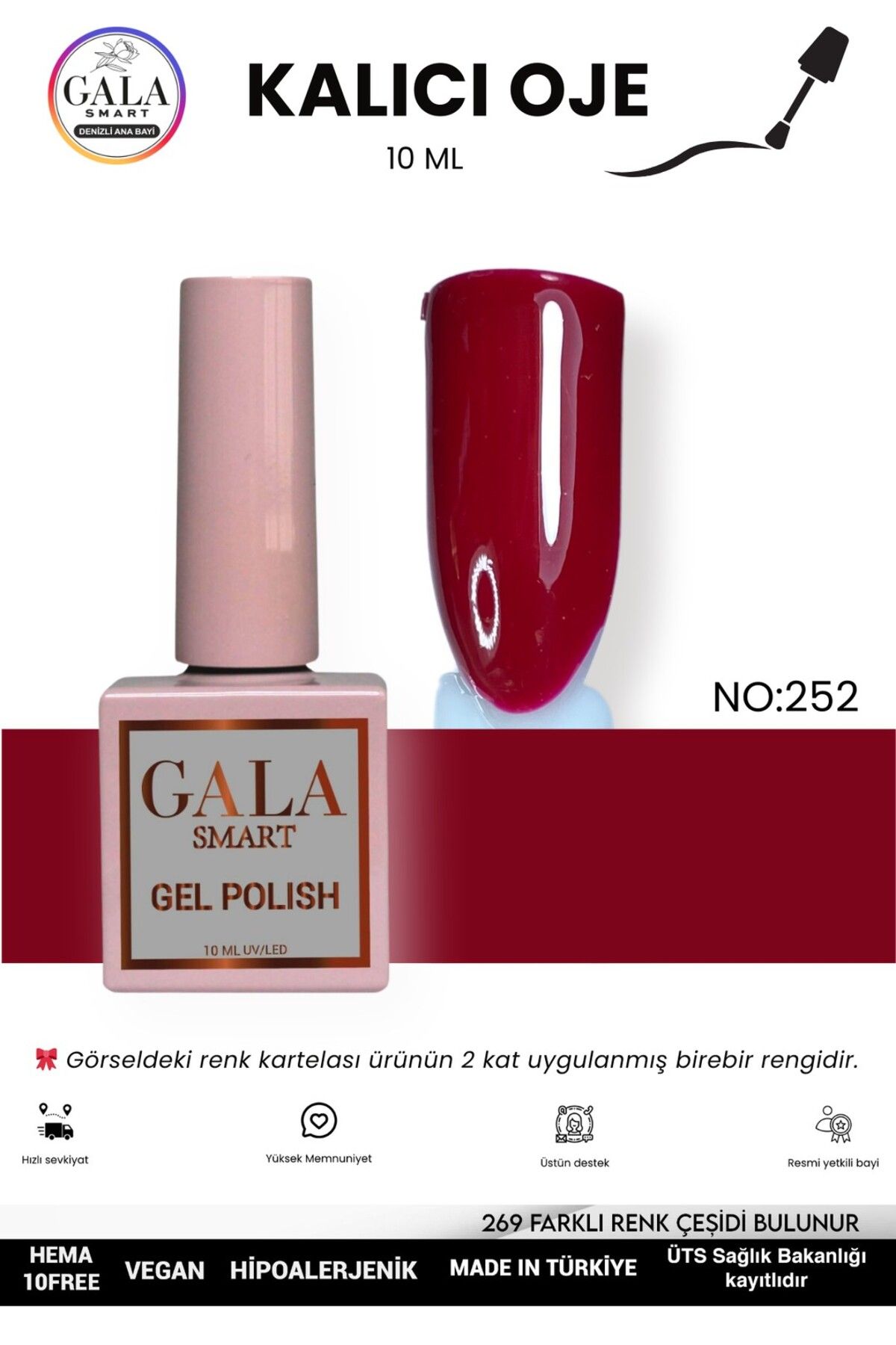 gala smart BORDO KALICI OJE 10 ML