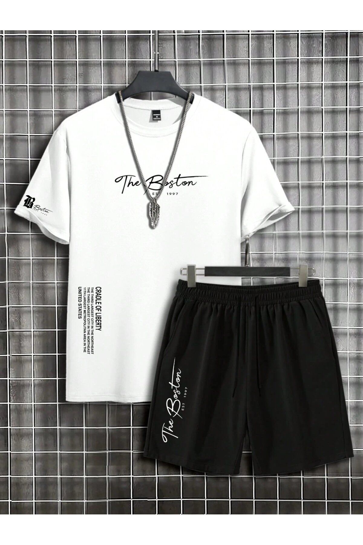 macklin-Design Printed Oversize Tshirt and Shorts 2-Piece Bottom Top Set 2