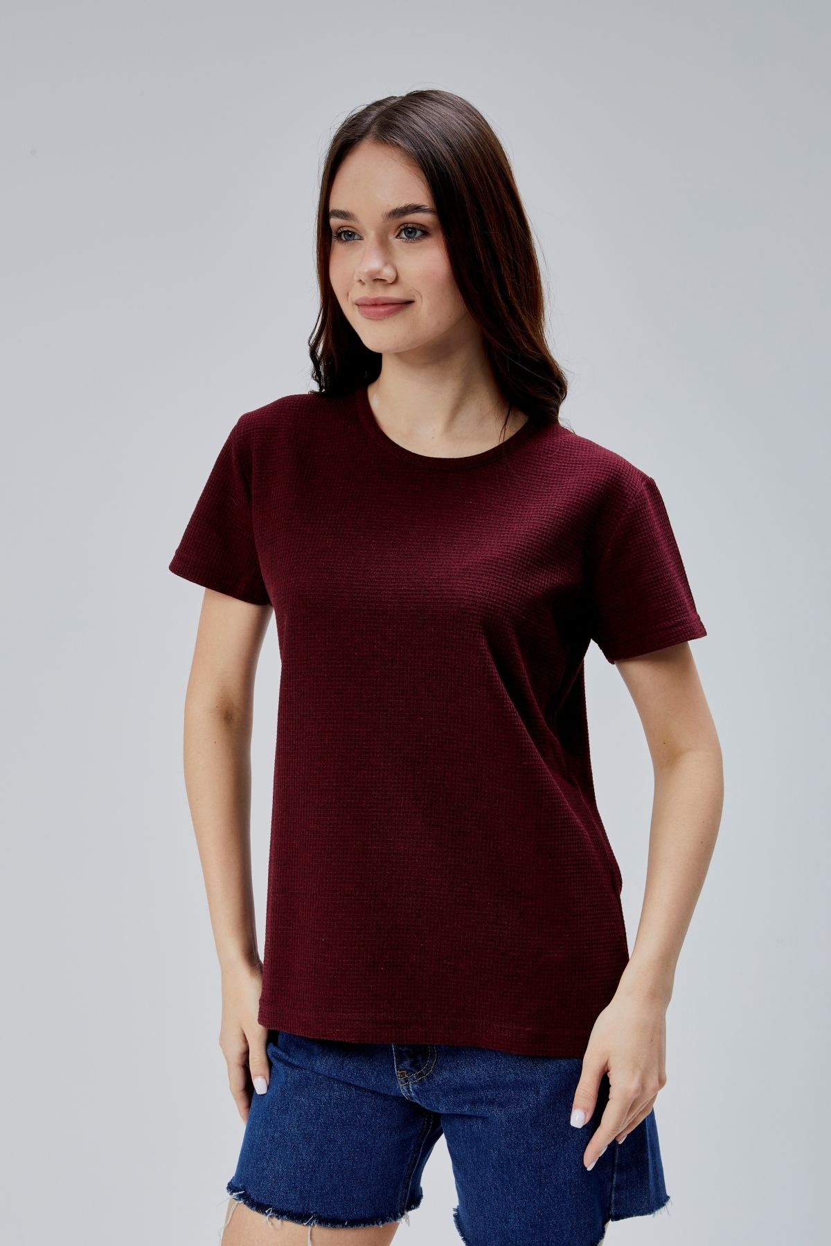 M MOONCOVER-Women's Basic Textured T-Shirt 3