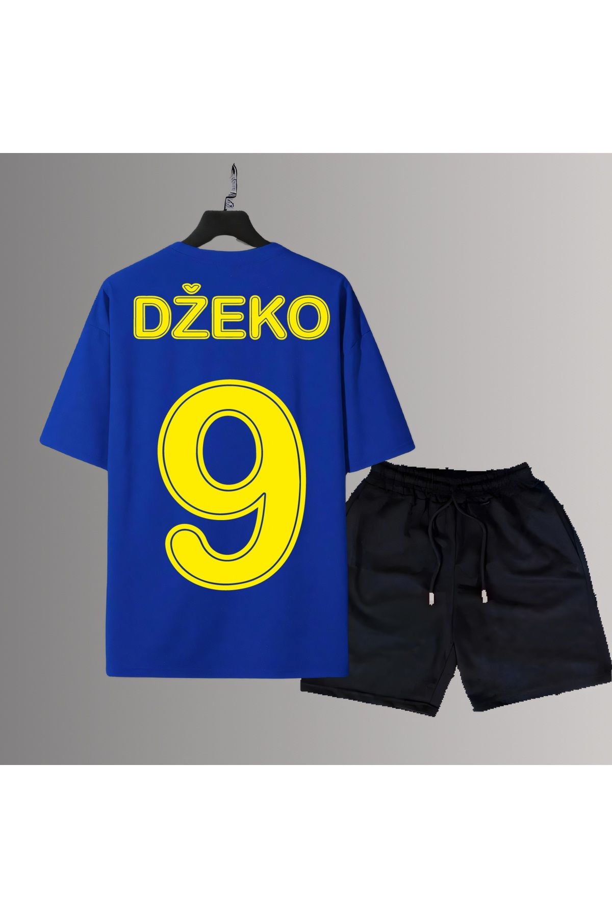 Biy Store Edin Dzeko sırt futbol forma baskılı unisex kısa kollu tişört regular fit t-shirt şort takımı