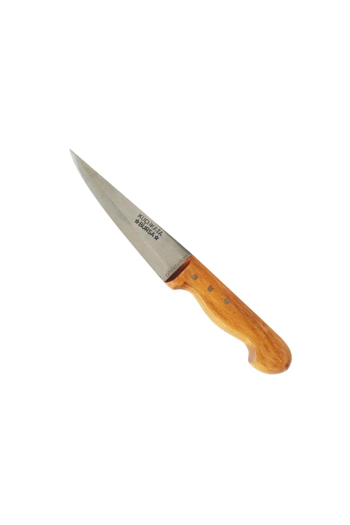 Easy Tedarik Bursa Kalın Sivri Kasap Bıçağı No:4, 20 Cm - Ahşap Sap
