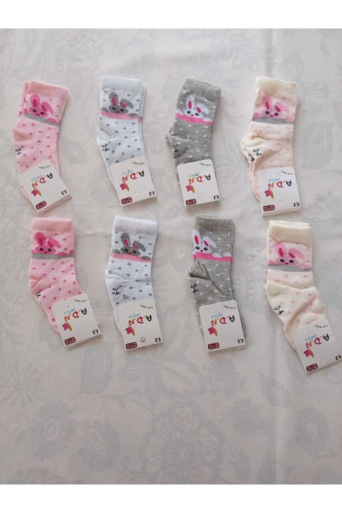 A.D.N SOCKS 3-4 Yaş 8'li Kız Çocuk Çorabı