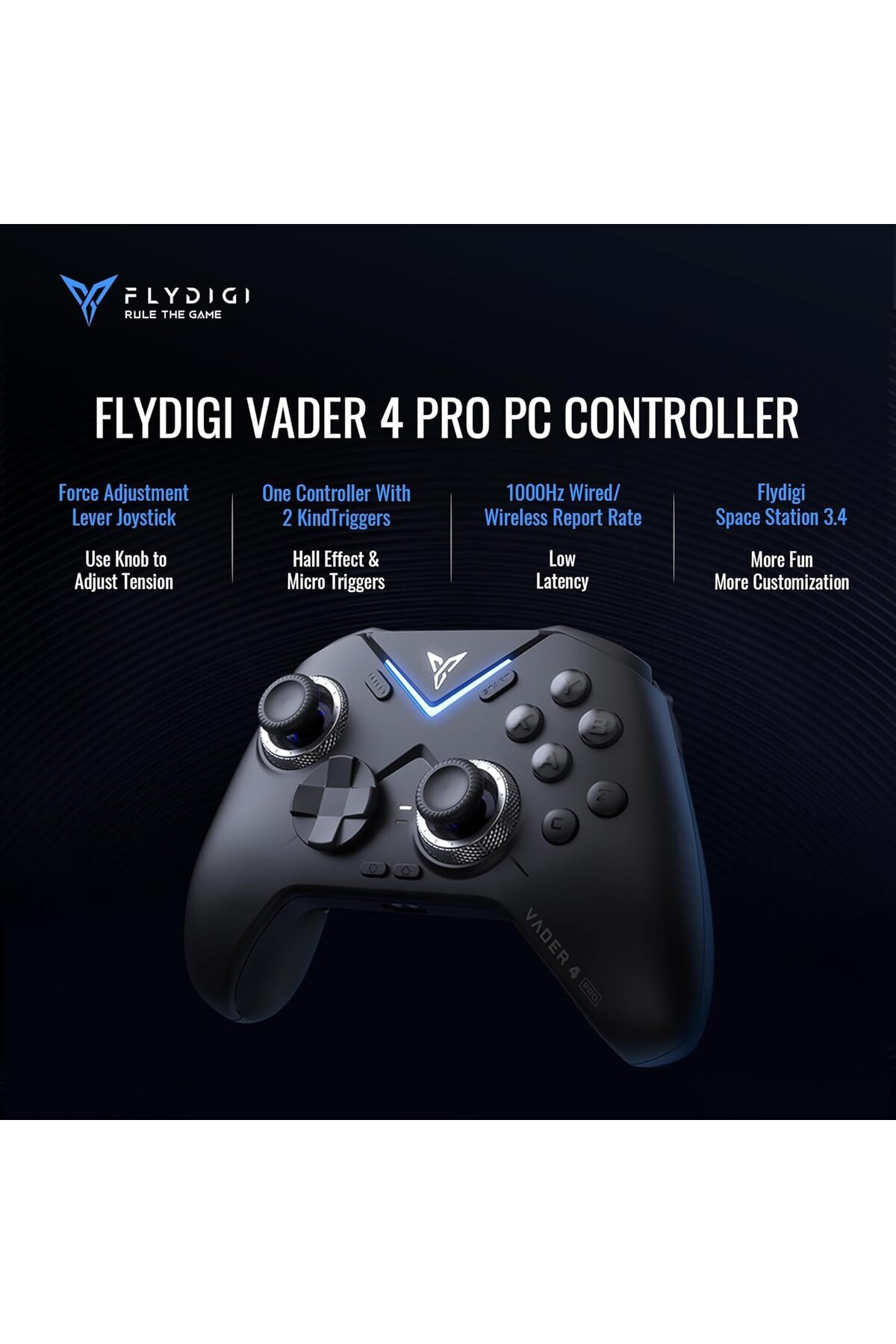 Flydigi-FlyDigi Vader 4 Pro PC Controller 1000Hz Report Rate Vibration 800mAh Multi-Platform Controller 2