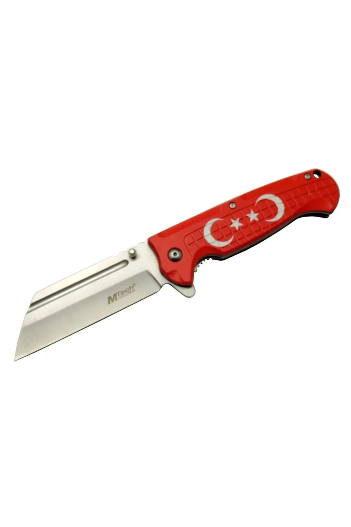 Serero 4-27 Kırmızı Tanto Kamp 21Cm - Yarı Otomatik, Kemerlikli, Ay-Yıldız Baskılı Sap